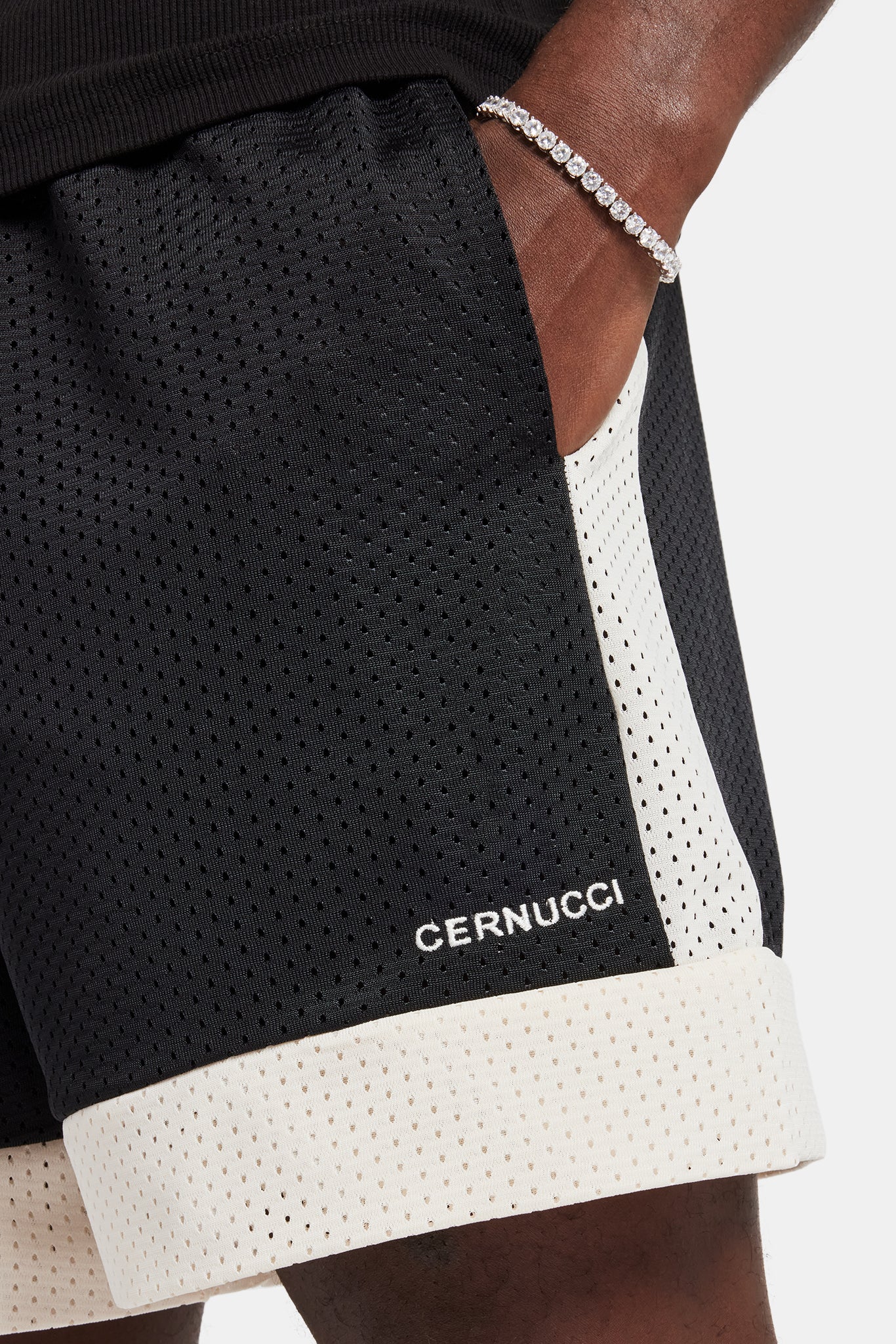 Cernucci Panel Mesh Short - Black - Image 2