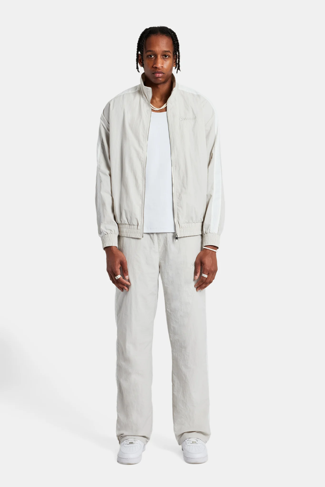 Cernucci Panelled Nylon Straight Leg Trouser - Stone - Image 3