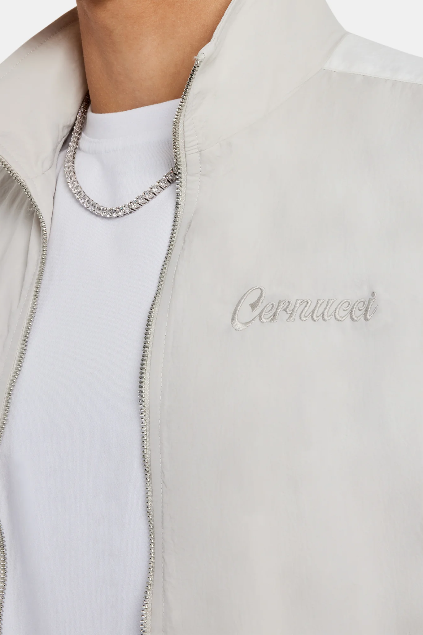 Cernucci Panelled Nylon Track Jacket & Short Set - Stone - Image 5