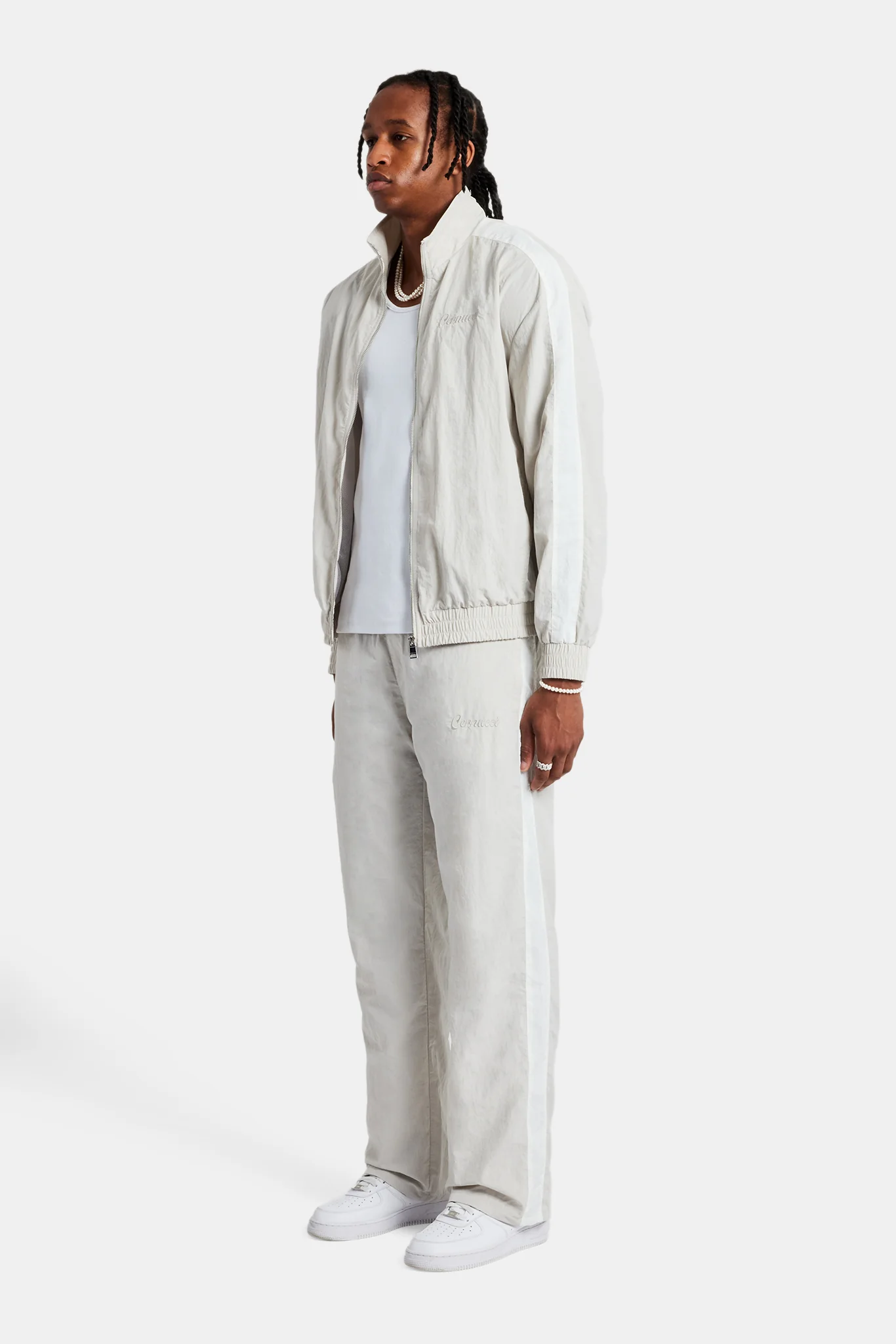 Cernucci Panelled Nylon Tracksuit - Stone - Image 2
