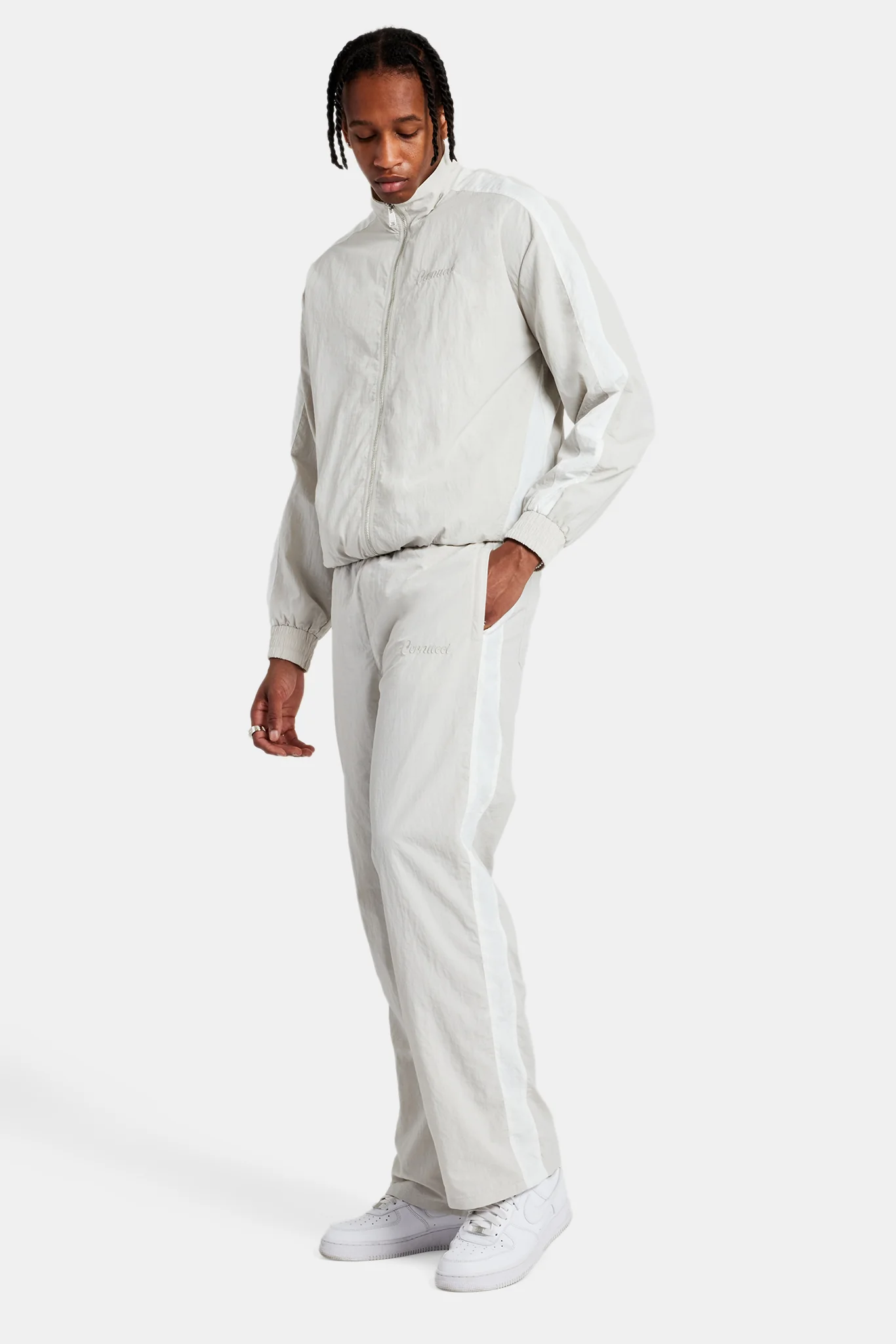 Cernucci Panelled Nylon Tracksuit - Stone - Image 4