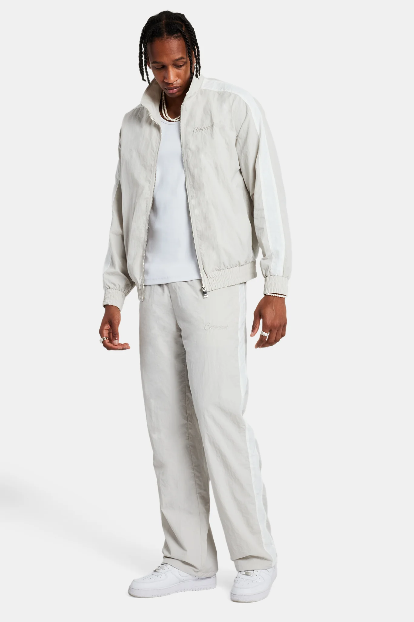Cernucci Panelled Nylon Tracksuit - Stone - Image 5