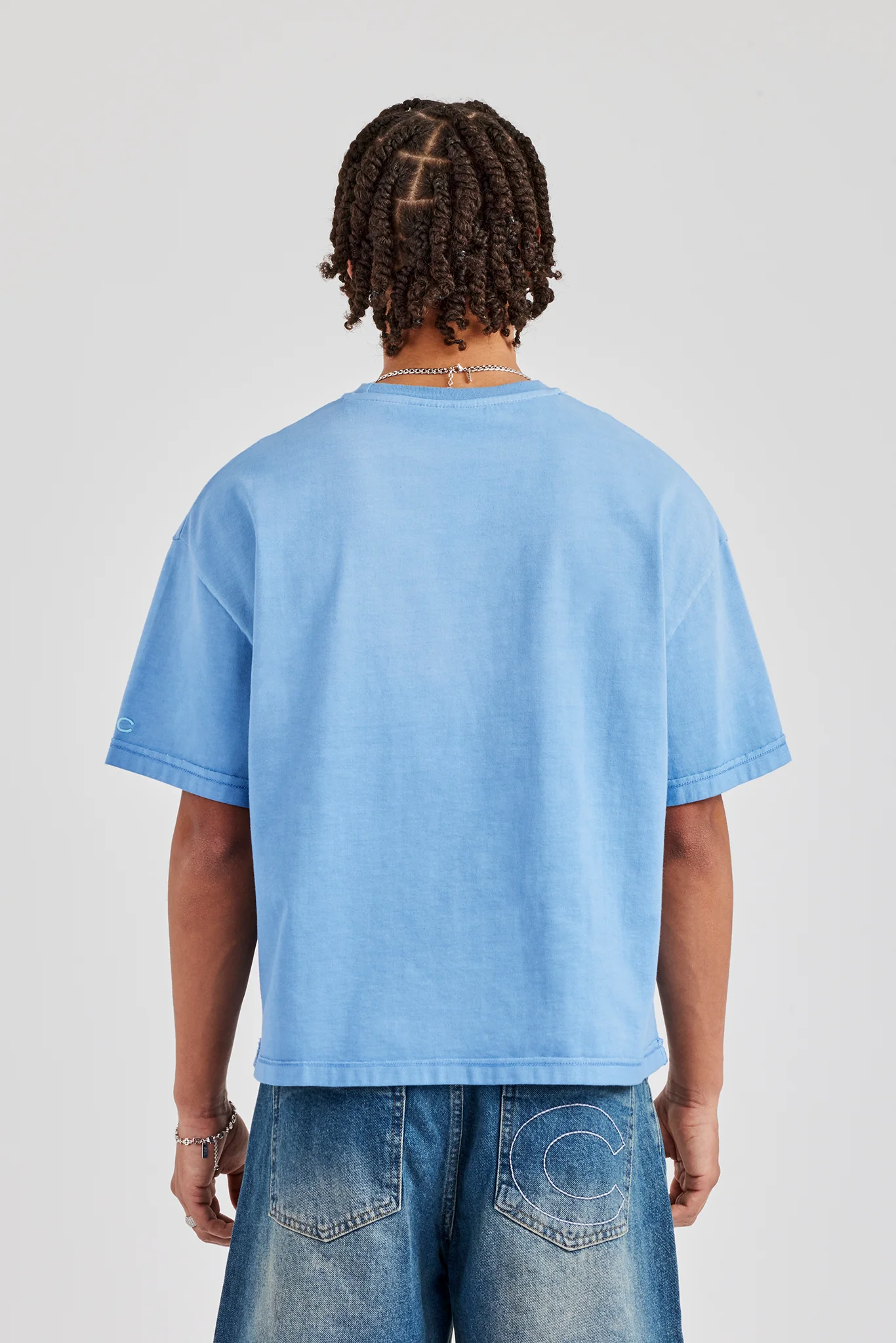 Cernucci Print Boxy T-Shirt - Blue - Image 4