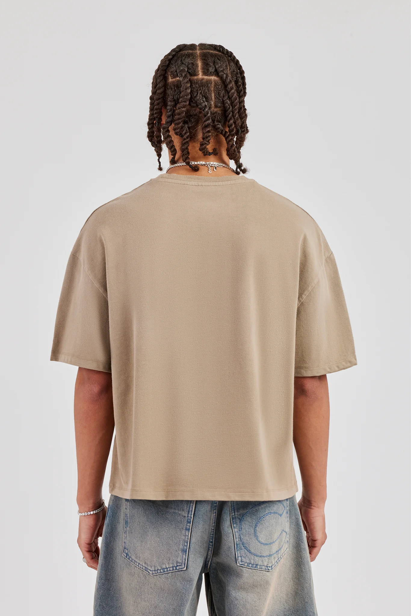 Cernucci Print Boxy T-Shirt - Taupe - Image 3