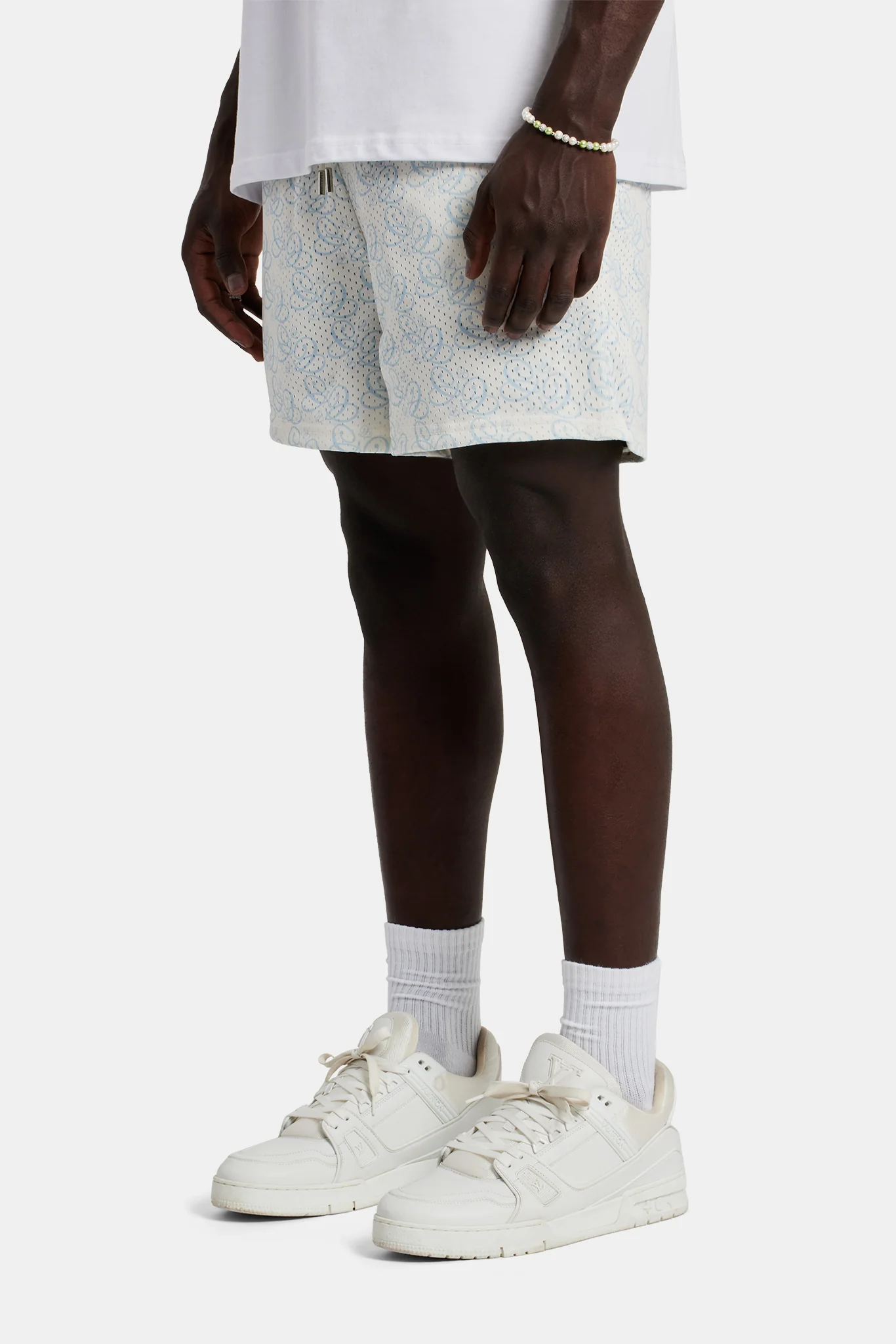 Cernucci Repeat Logo Mesh Short - Light Blue - Image 3