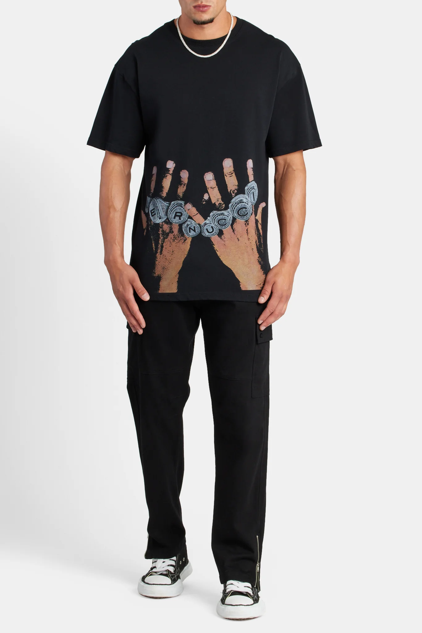 Cernucci Ring Oversized T-Shirt - Black - Image 2