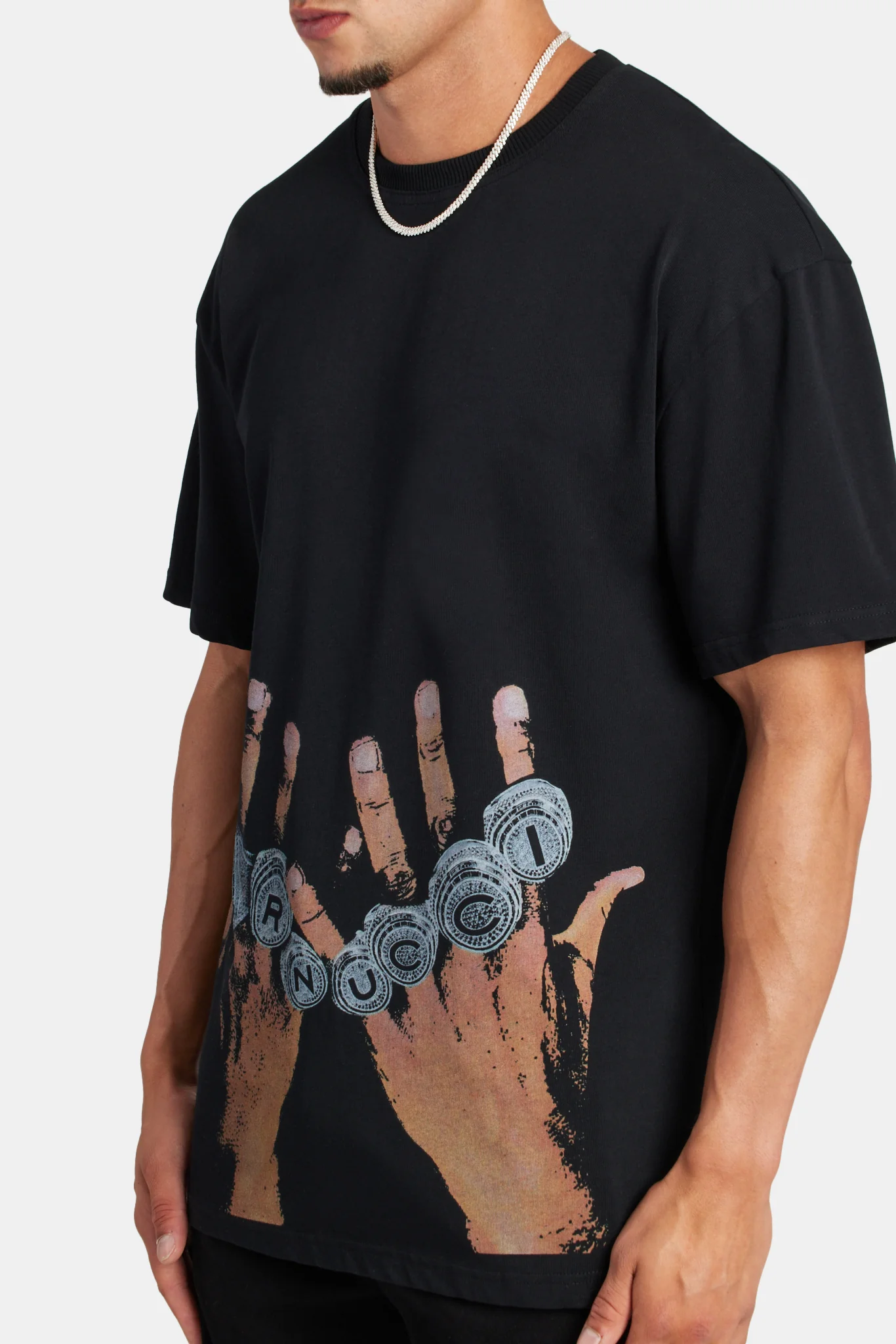 Cernucci Ring Oversized T-Shirt - Black - Image 4