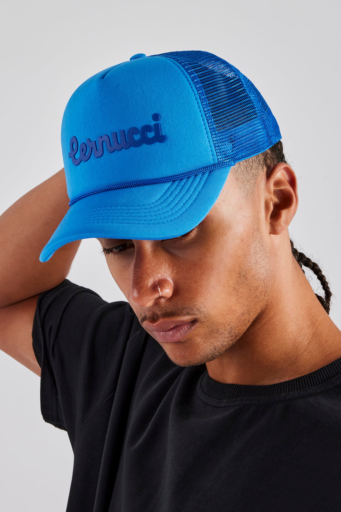 Cernucci Script Mesh Trucker - Blue - Image 2