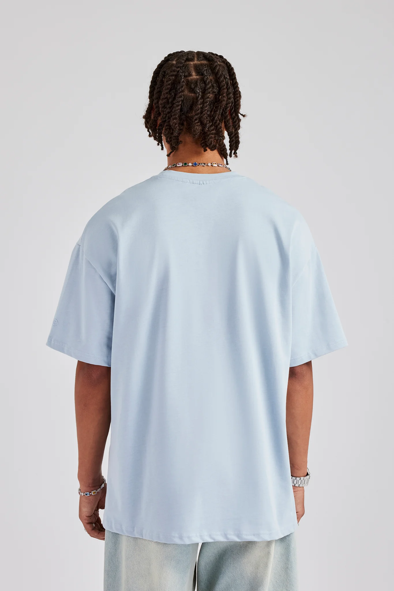 Cernucci Script Oversized T-Shirt - Light Blue - Image 2