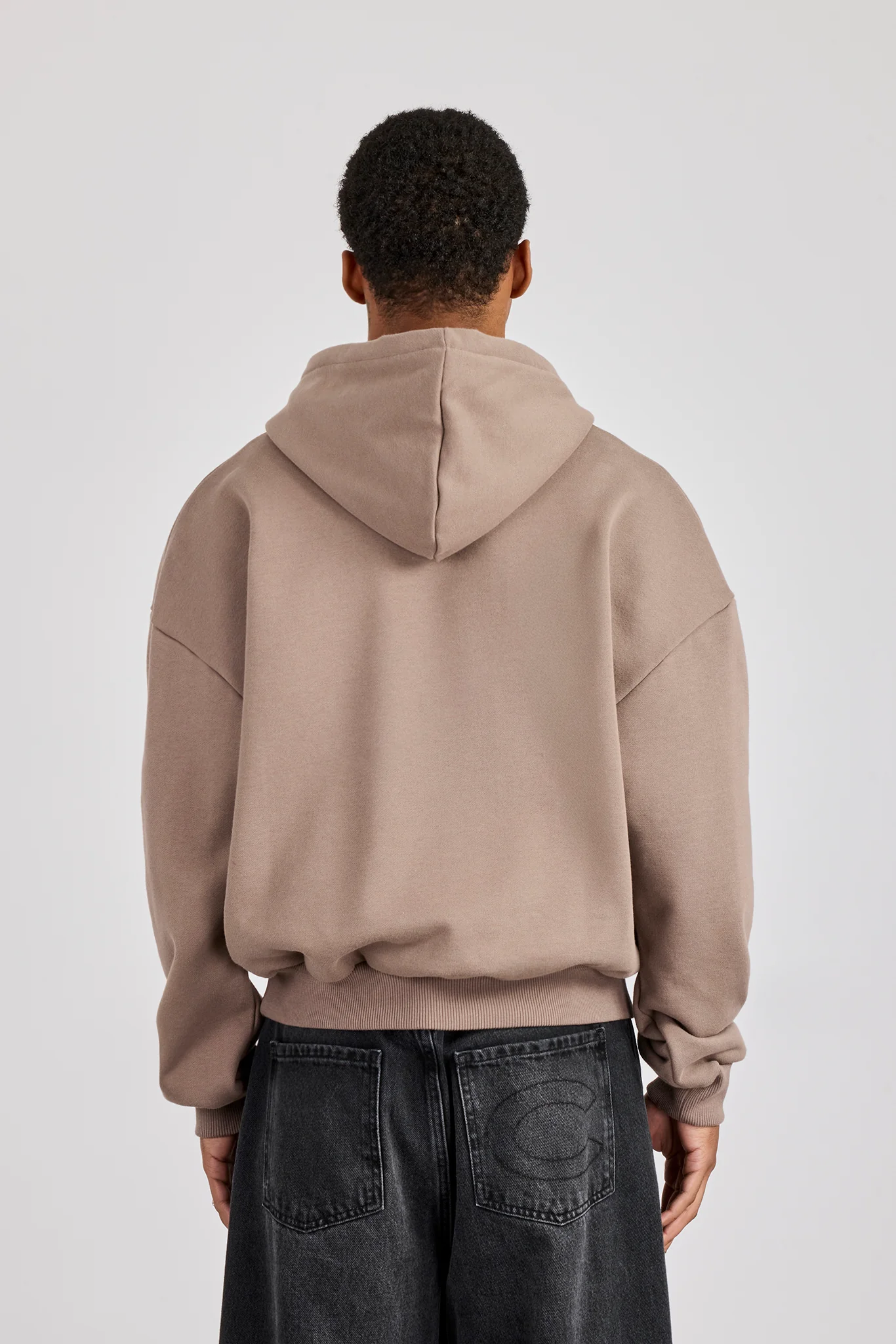 Cernucci Stacked Boxy Hoodie - Taupe - Image 3