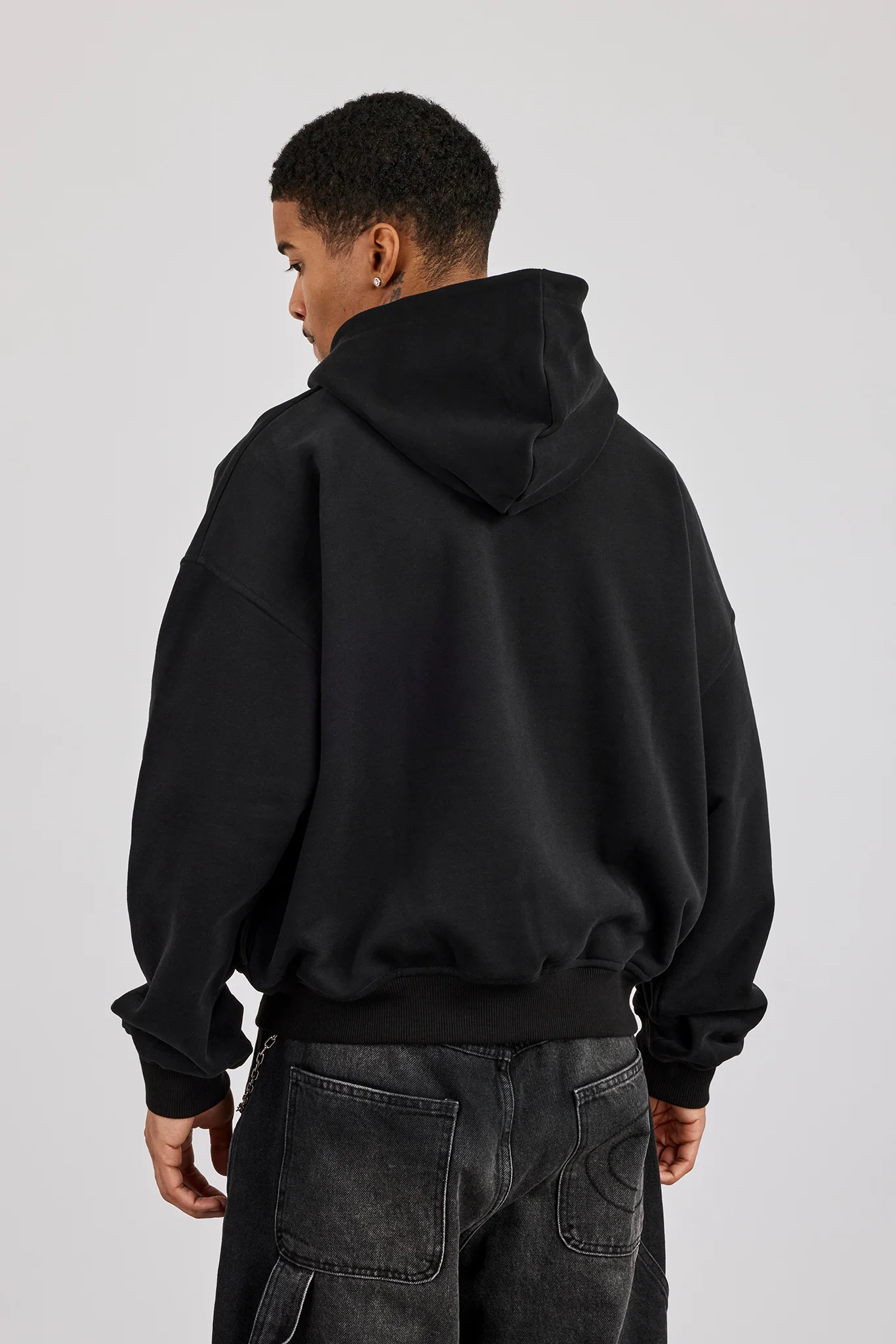 Cernucci Studios Text Print Zip Hoodie - Black - Image 5