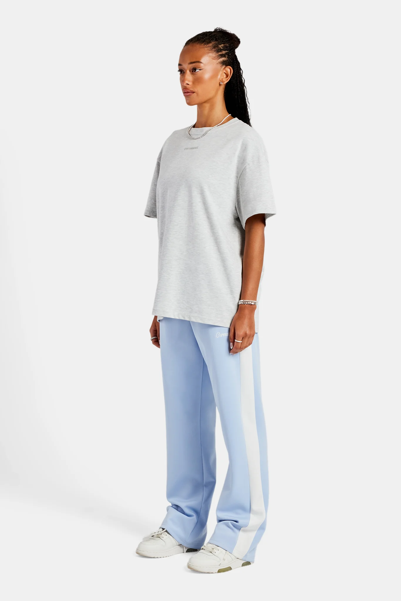 Cernucci Tonal Oversized T-Shirt - Ash Grey - Image 4