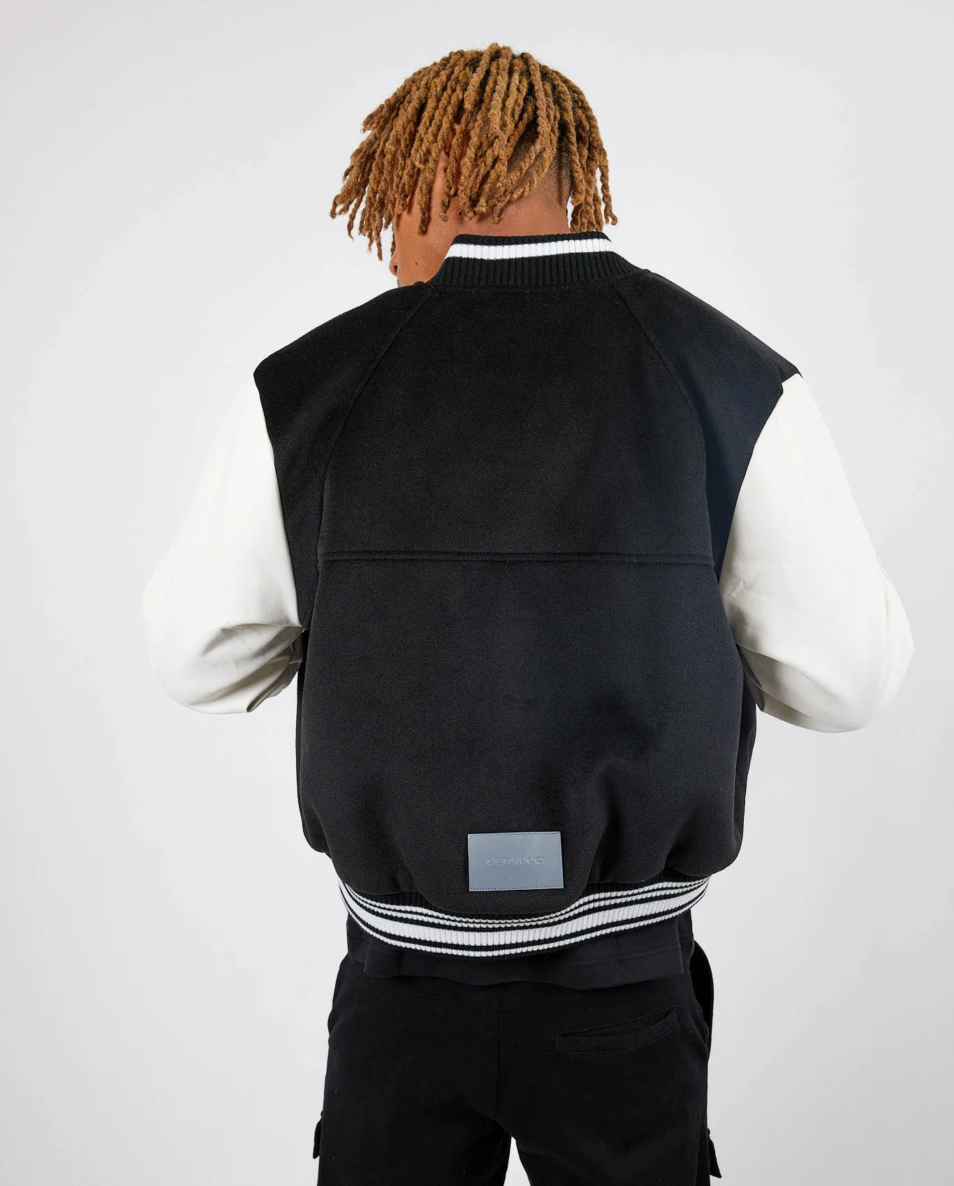 Cernucci Varsity Bomber Jacket - Black - Image 3