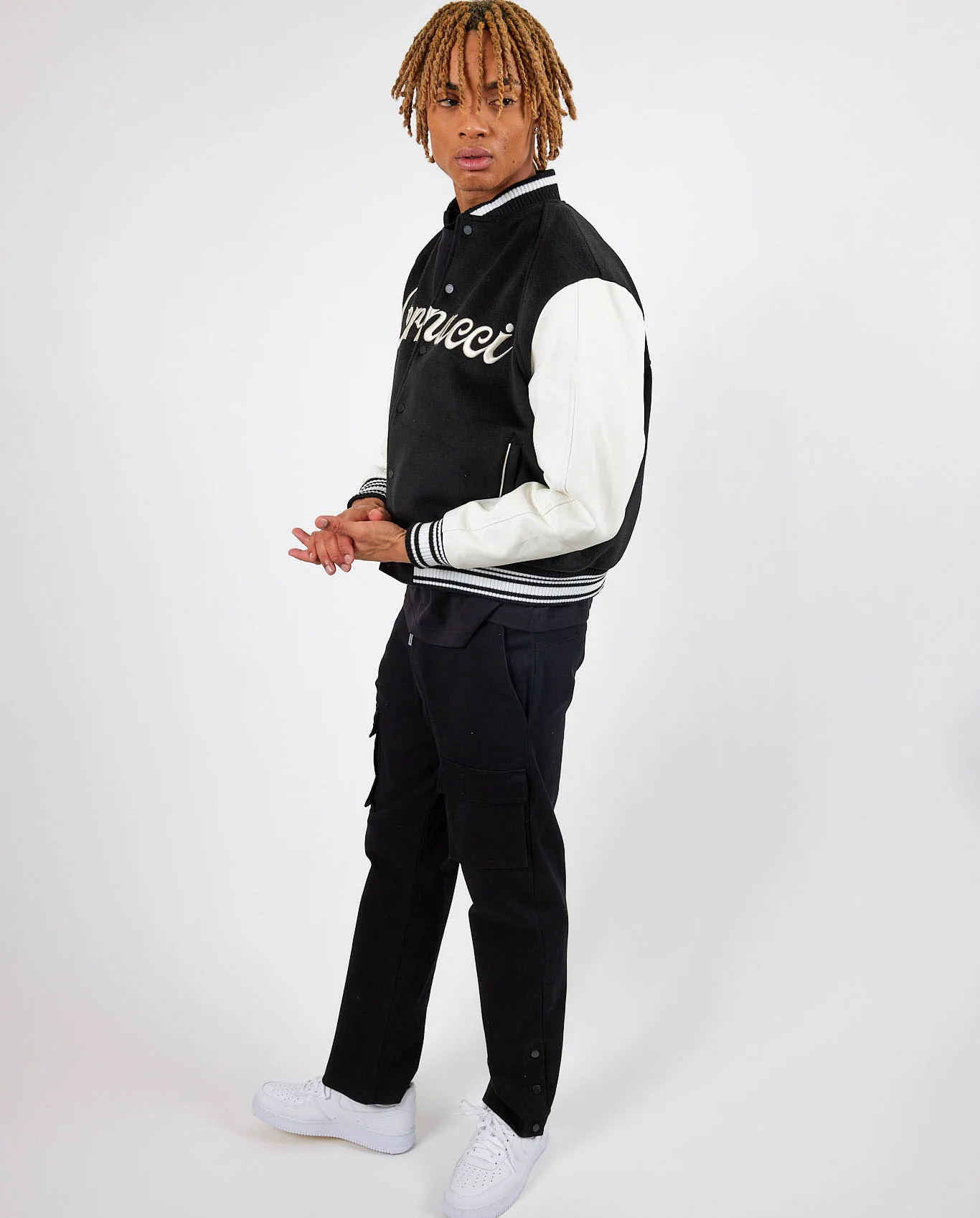 Cernucci Varsity Bomber Jacket - Black - Image 4