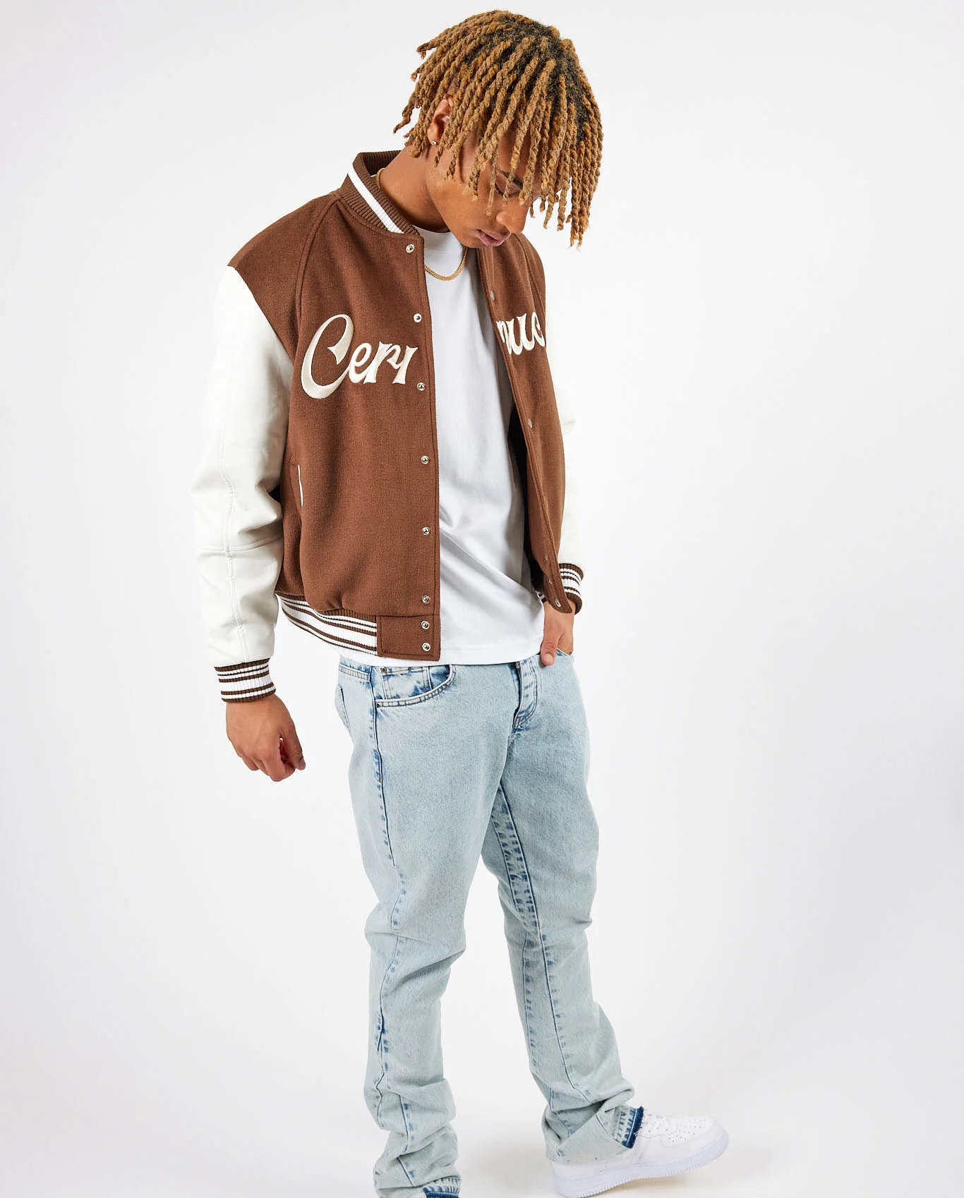 Cernucci Varsity Bomber Jacket - Chocolate - Image 4