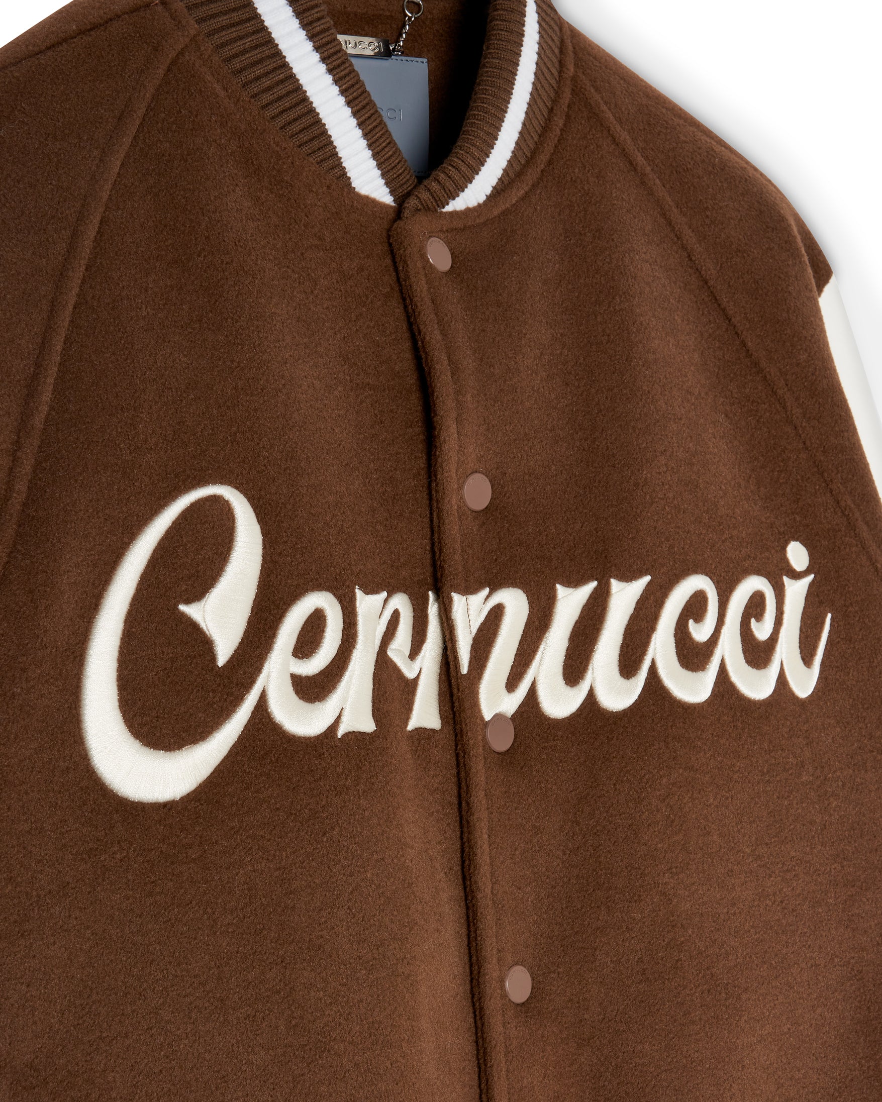 Cernucci Varsity Bomber Jacket - Chocolate - Image 5