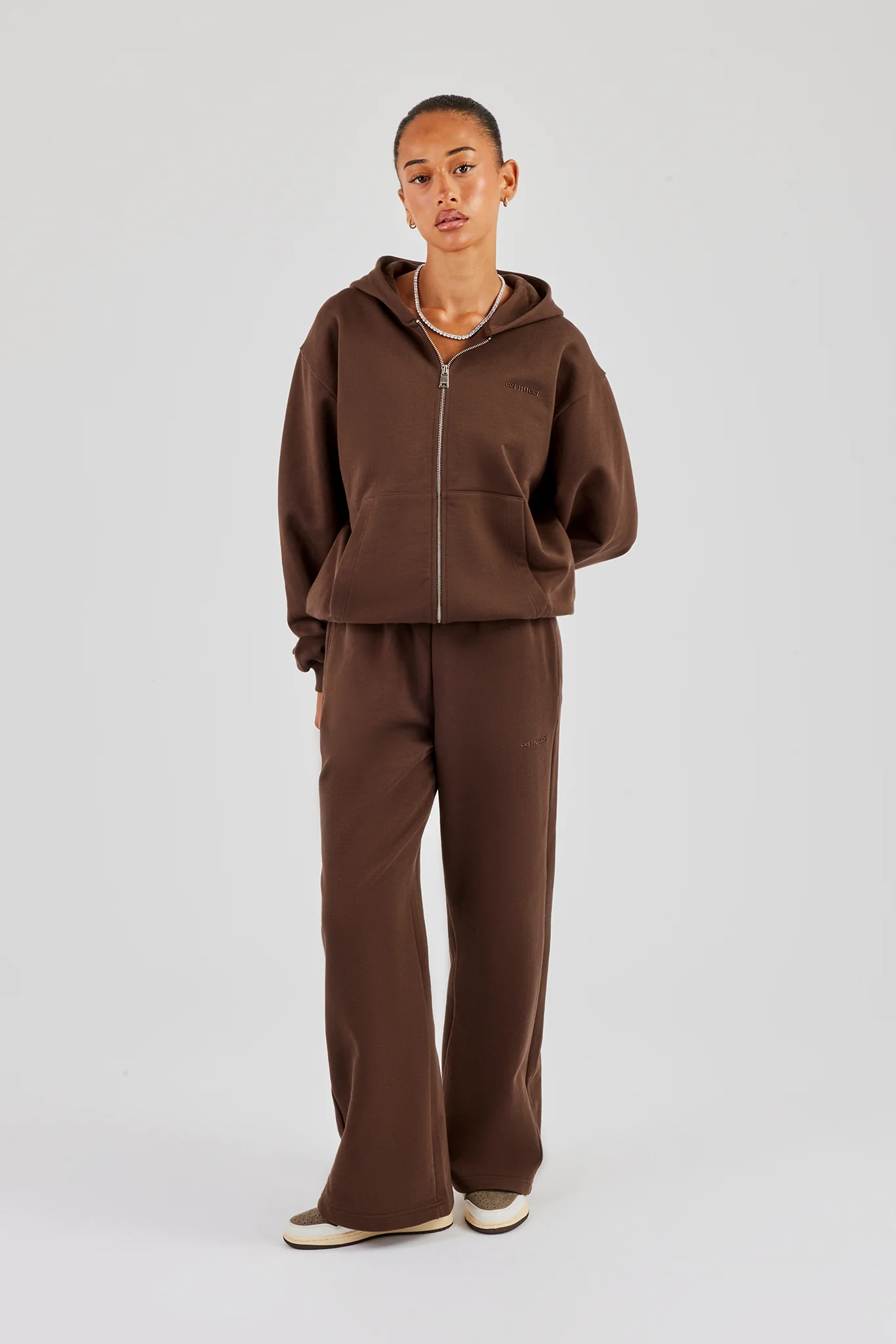 Cernucci Wide Leg Jogger - Chocolate - Image 5