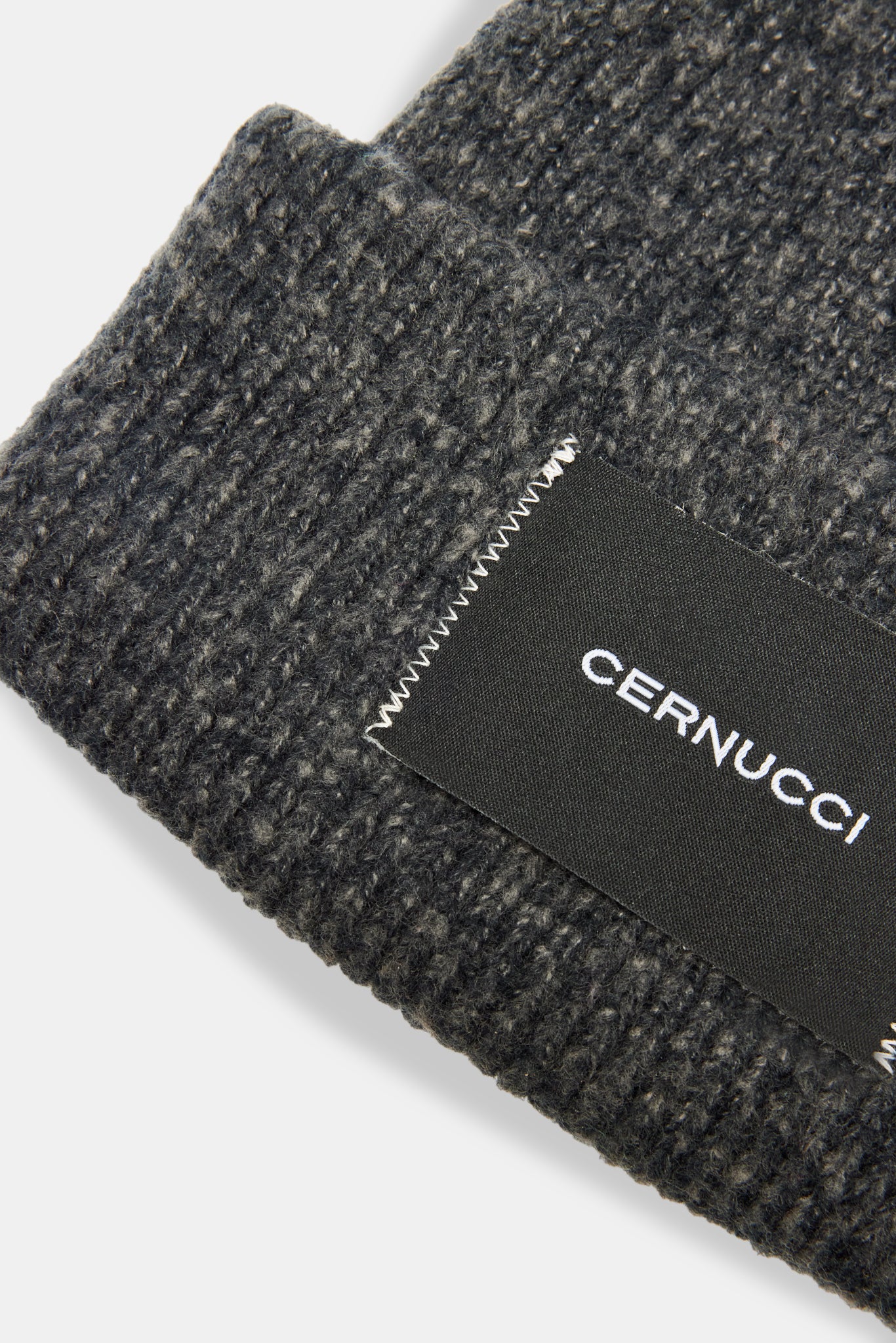 Cernucci Woven Label Beanie - Black - Image 6
