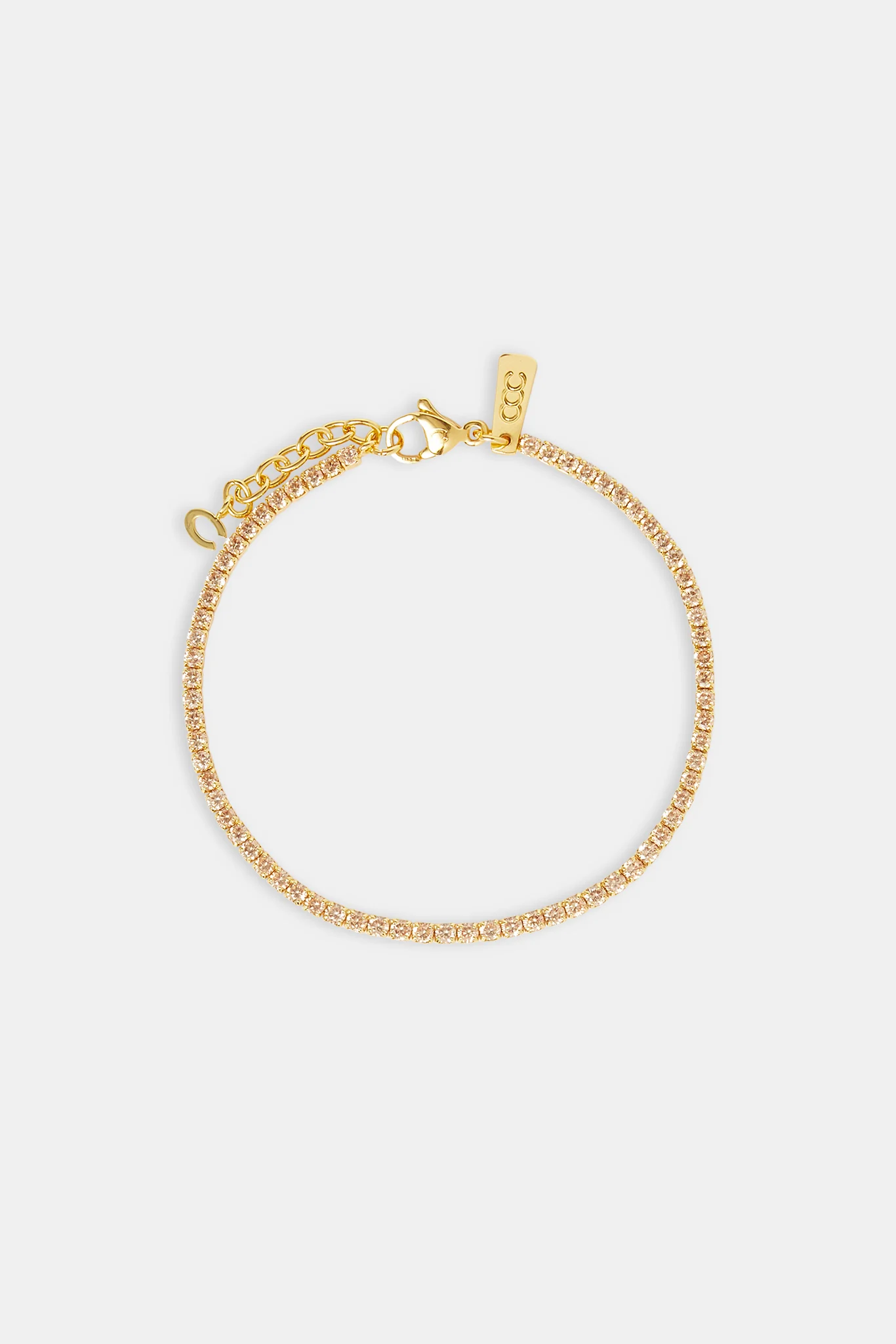 Champagne Micro Tennis Bracelet - 2.5mm - Image 2