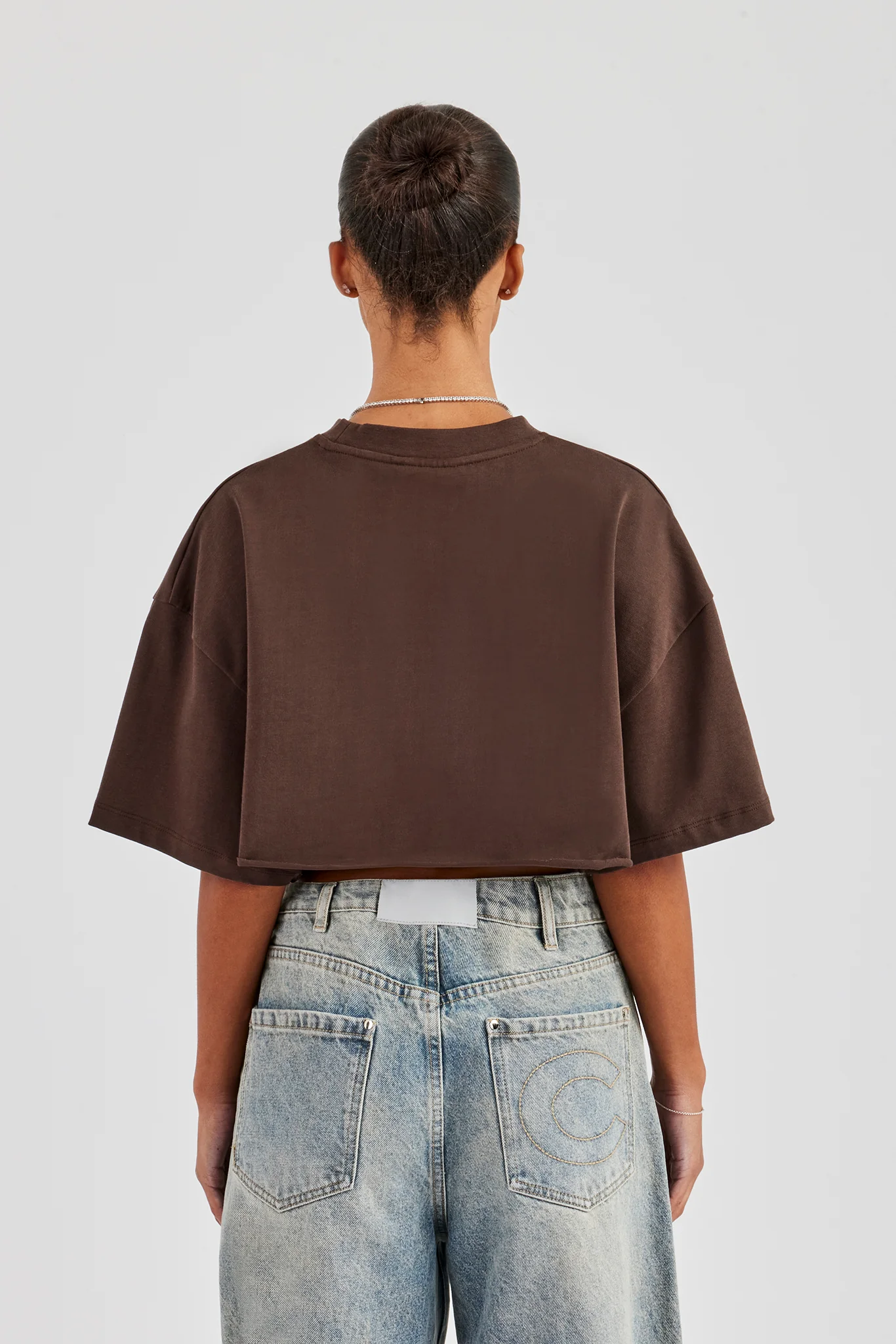 Cherry Baby Cropped T-Shirt - Chocolate - Image 3