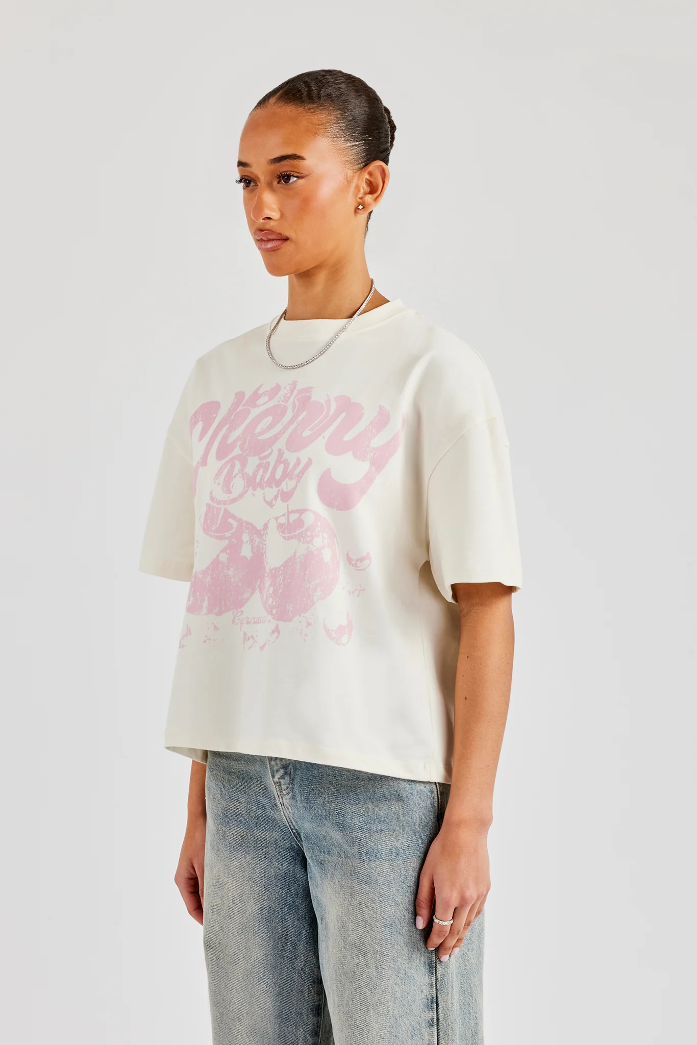 Cherry Baby Oversized T-Shirt - Off White - Image 4