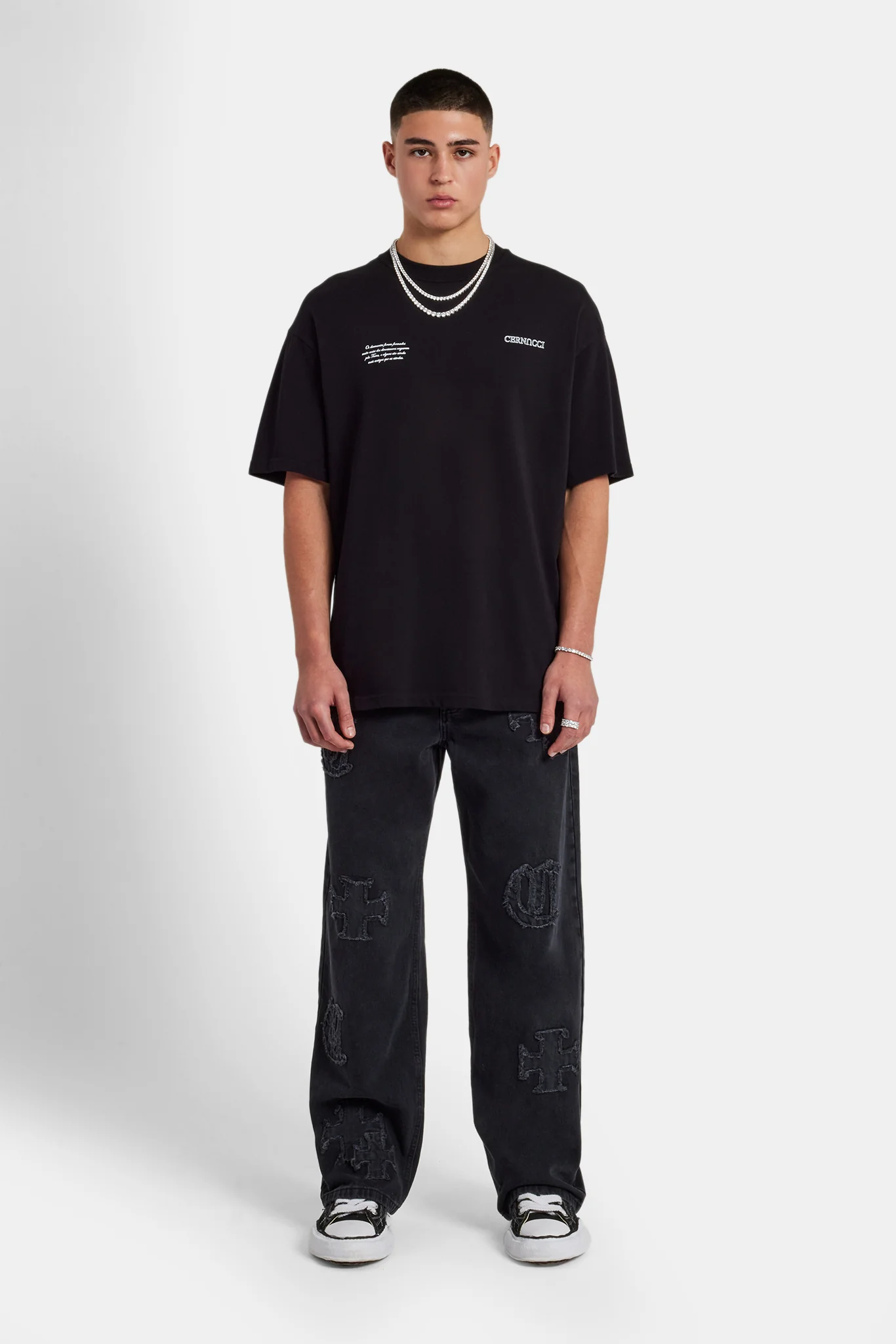 Cherub Script Oversized T-Shirt - Black - Image 3