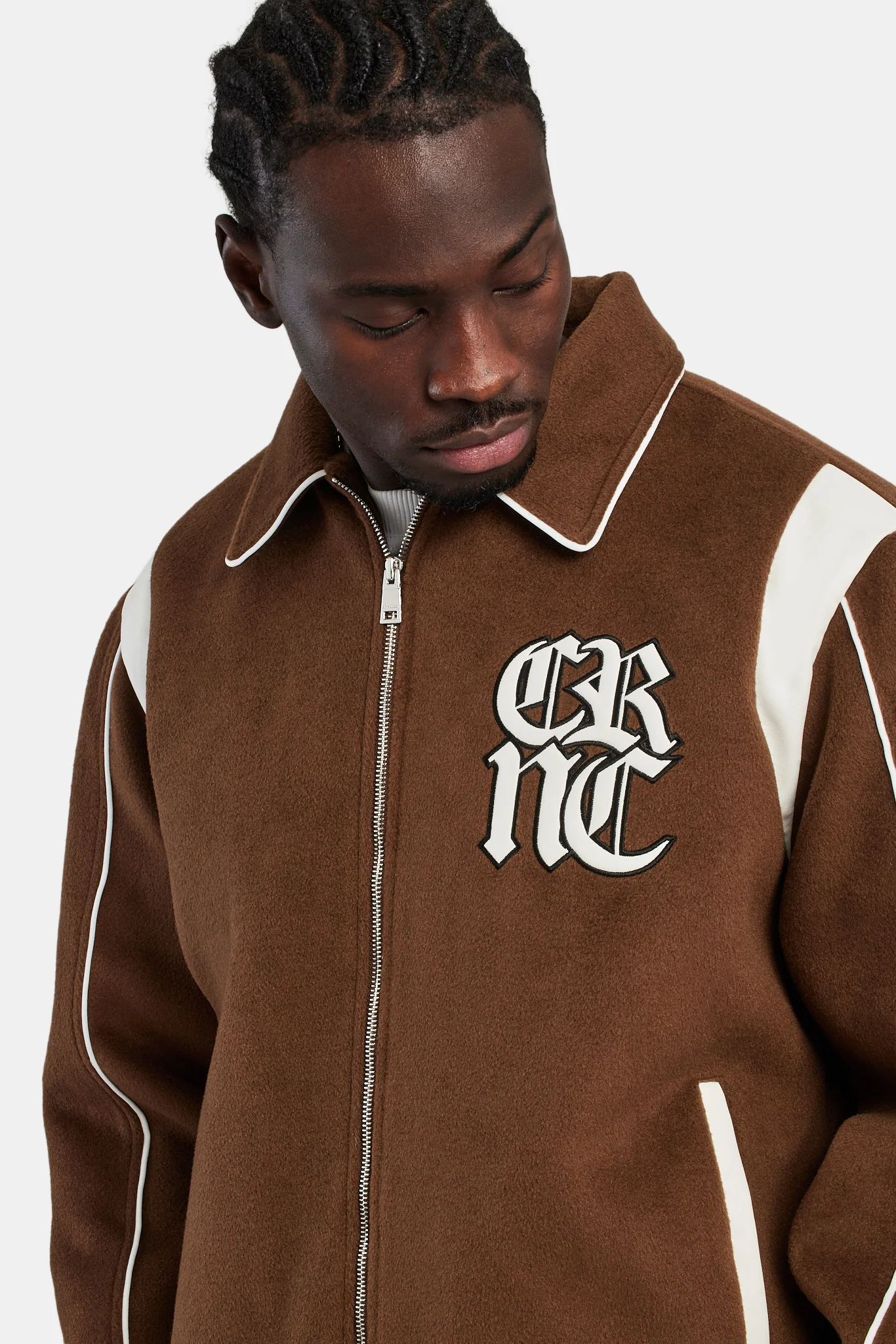 Cherub Varsity Harrington Jacket - Brown - Image 4