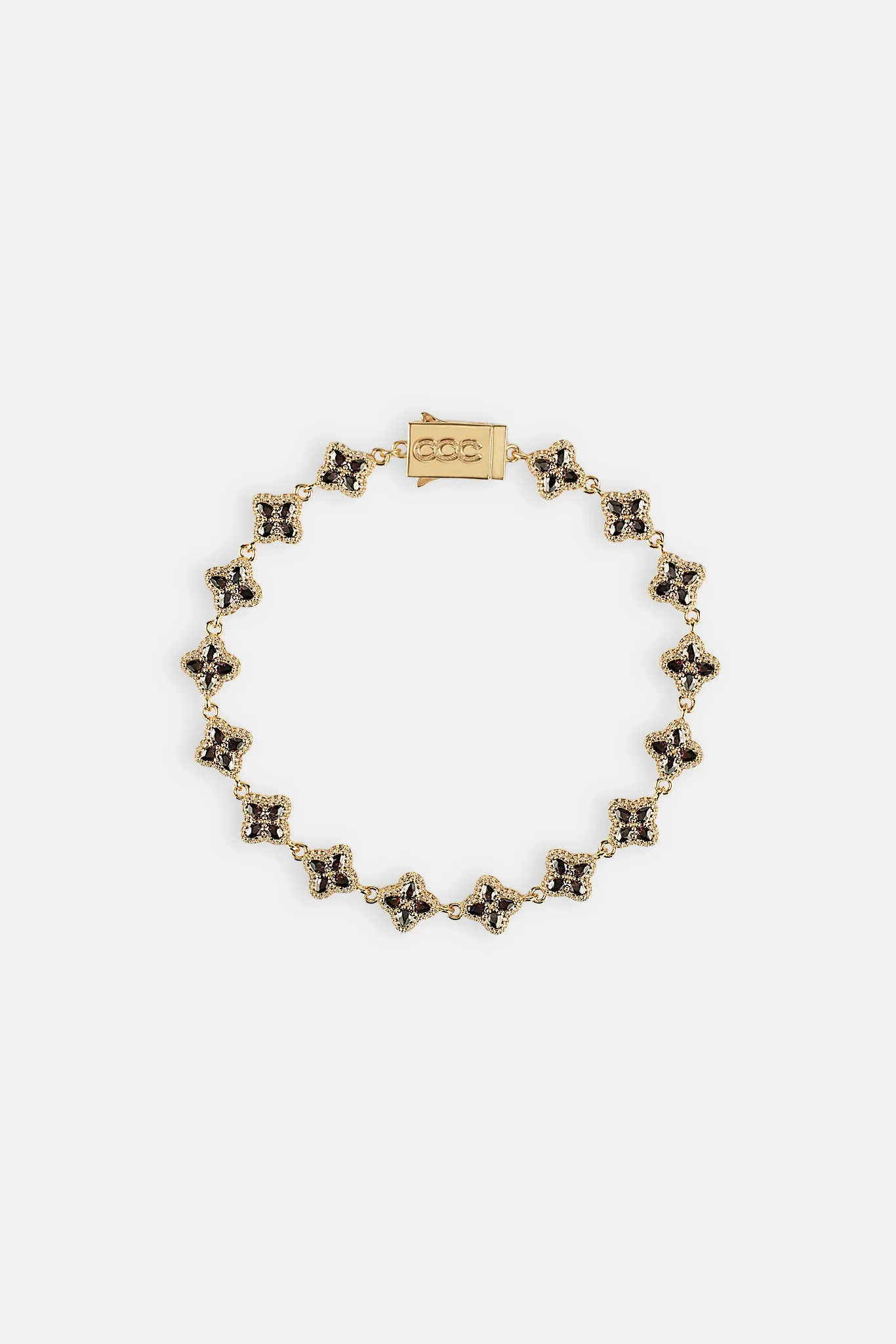 Chocolate Baguette Motif Bracelet - 8mm - Gold - Image 4