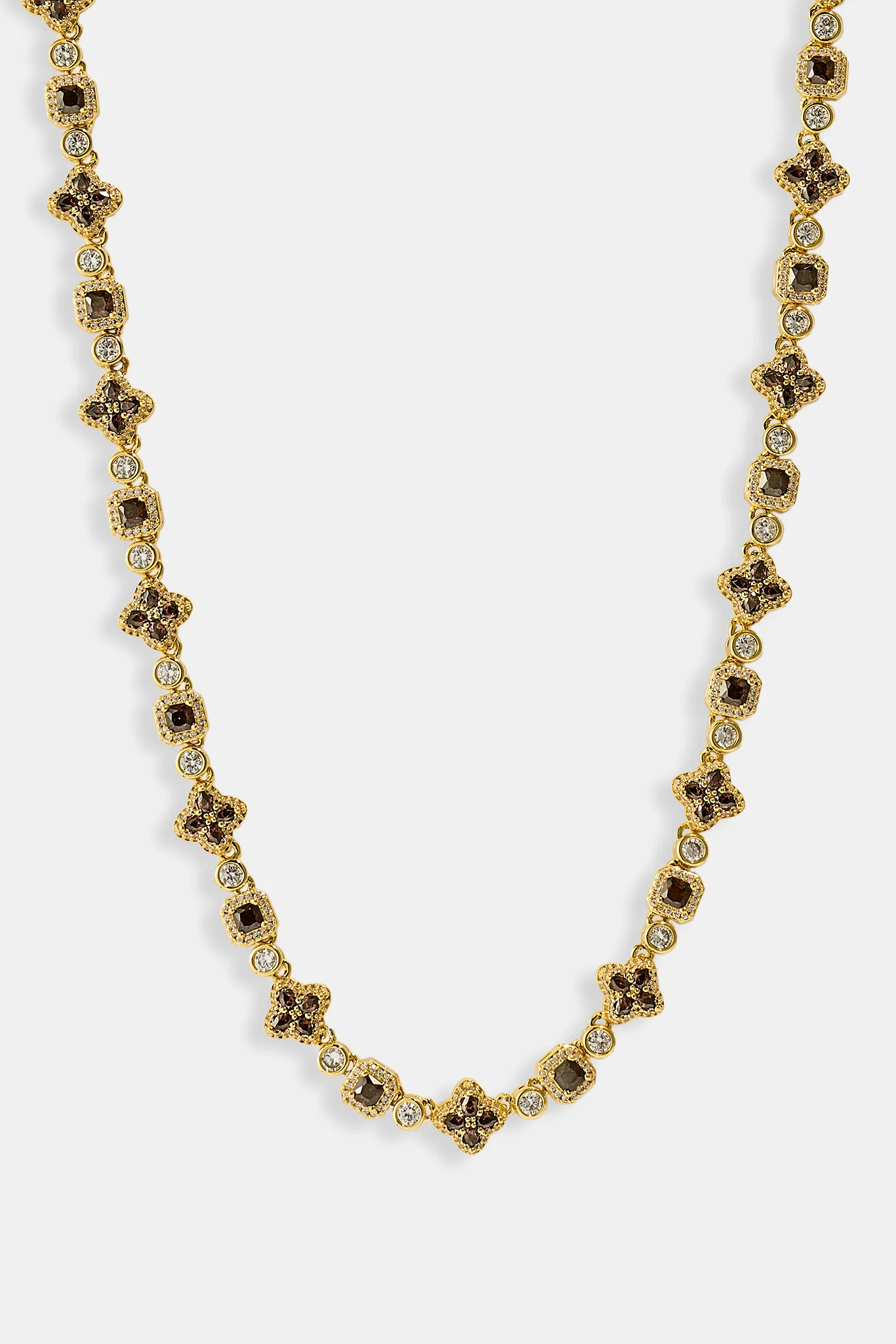 Chocolate Motif Mixed Stone Chain - 8mm - Gold - Image 2