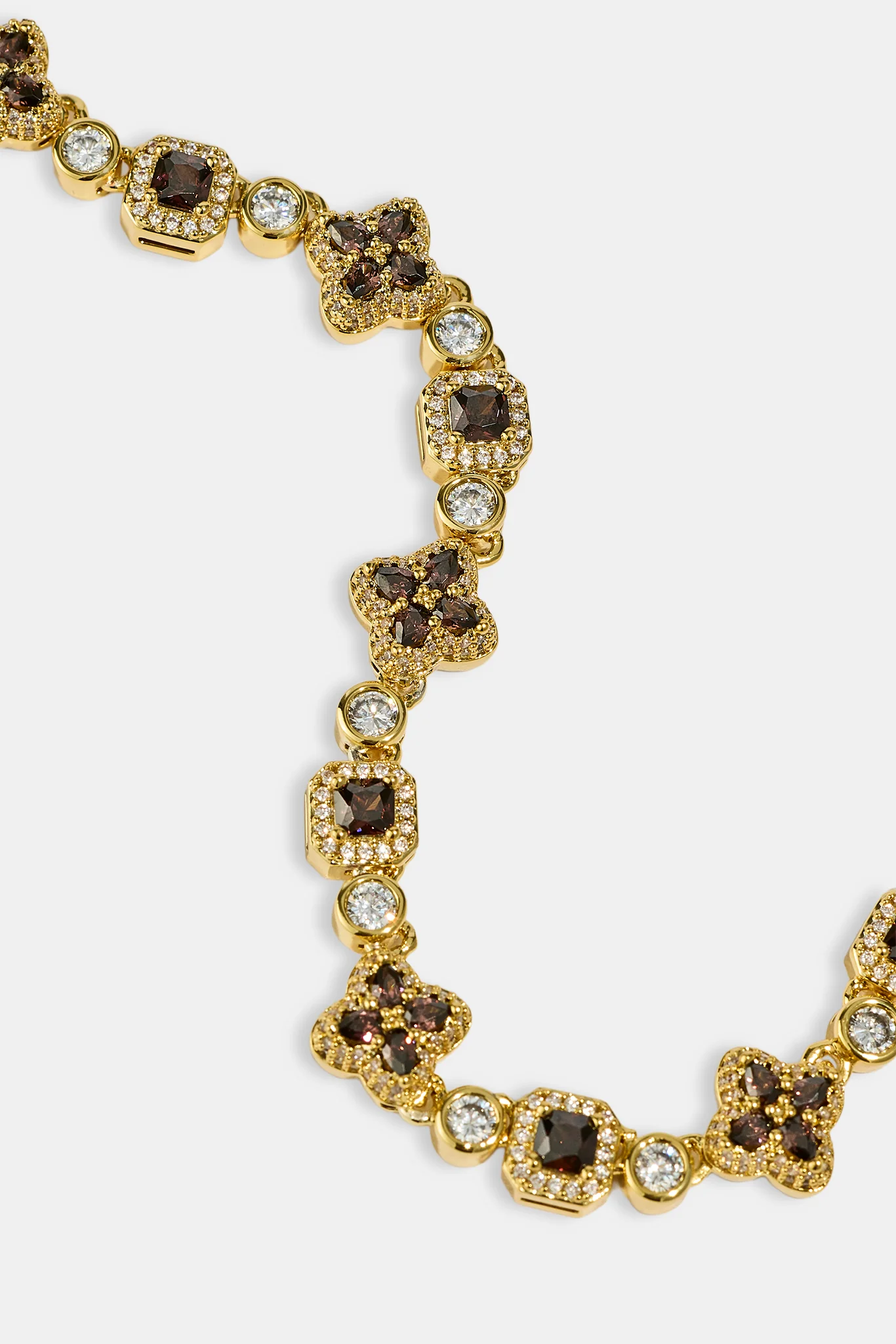 Chocolate Motif Mixed Stone Chain - 8mm - Gold - Image 3