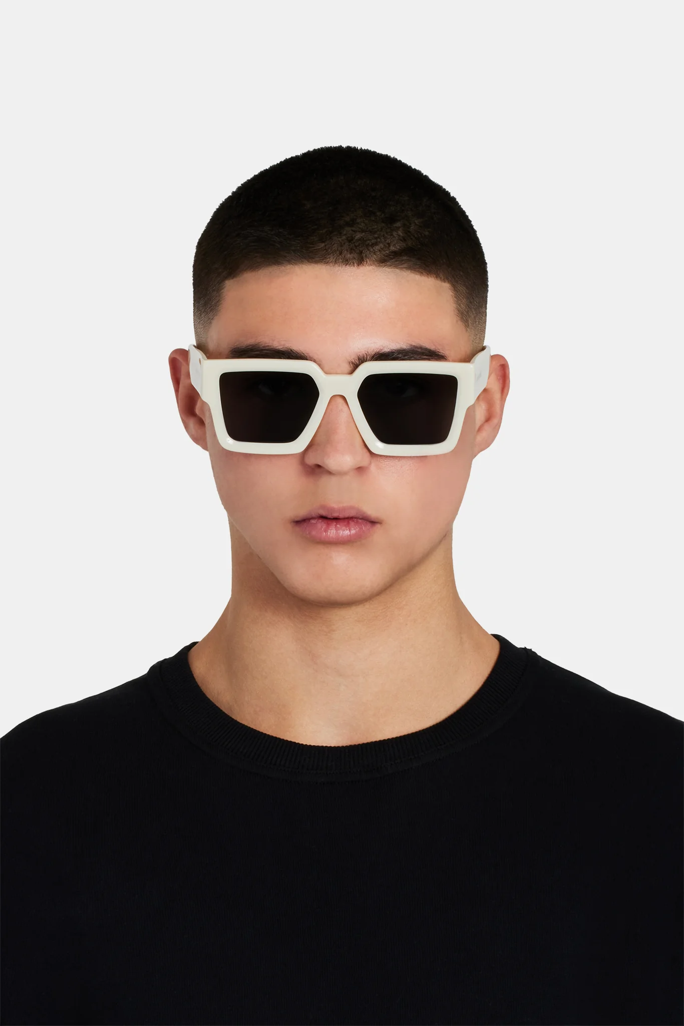 Chunky Acetate Sunglasses - Ecru - Image 4