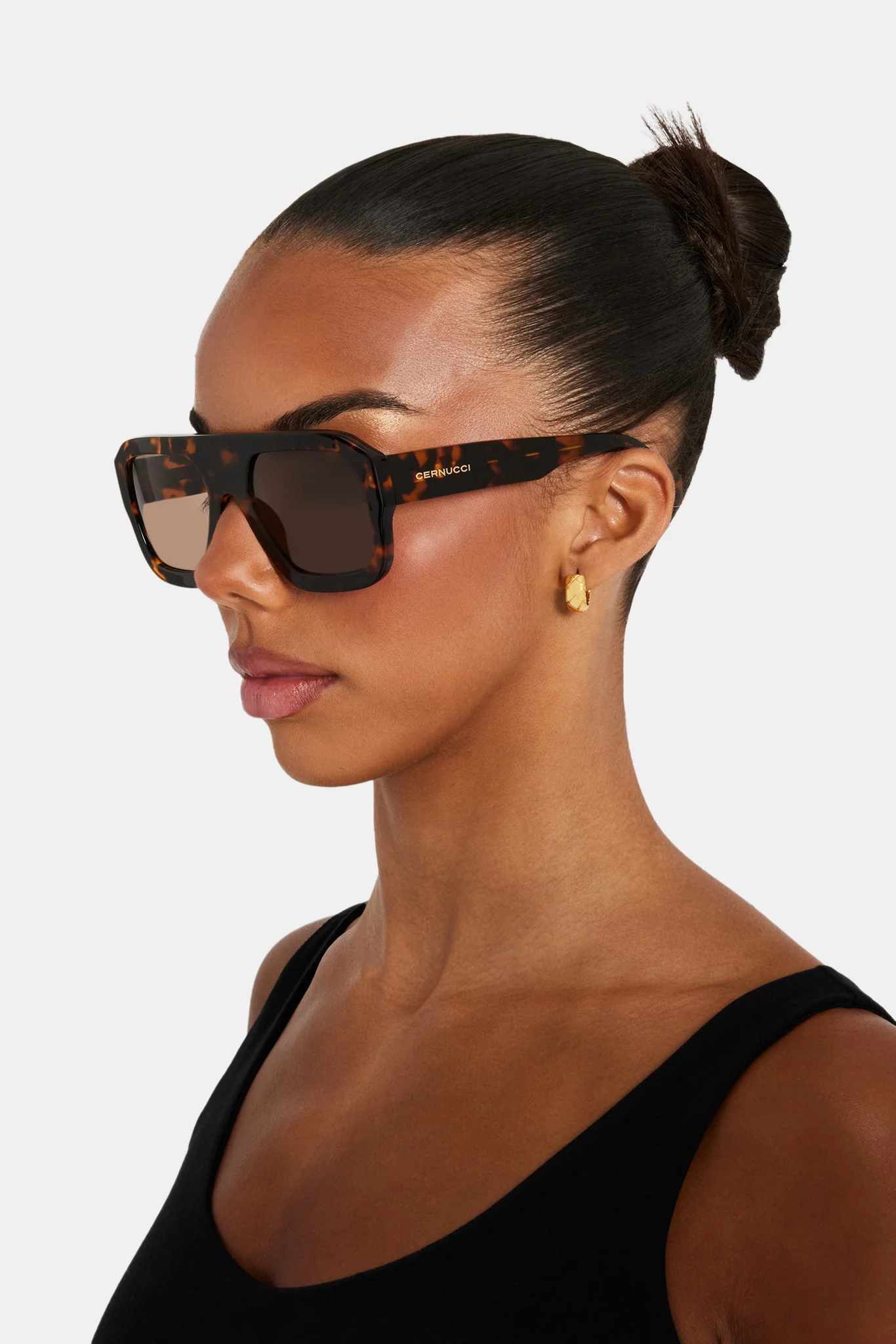 Chunky Aviator Sunglasses - Tortoise - Image 4