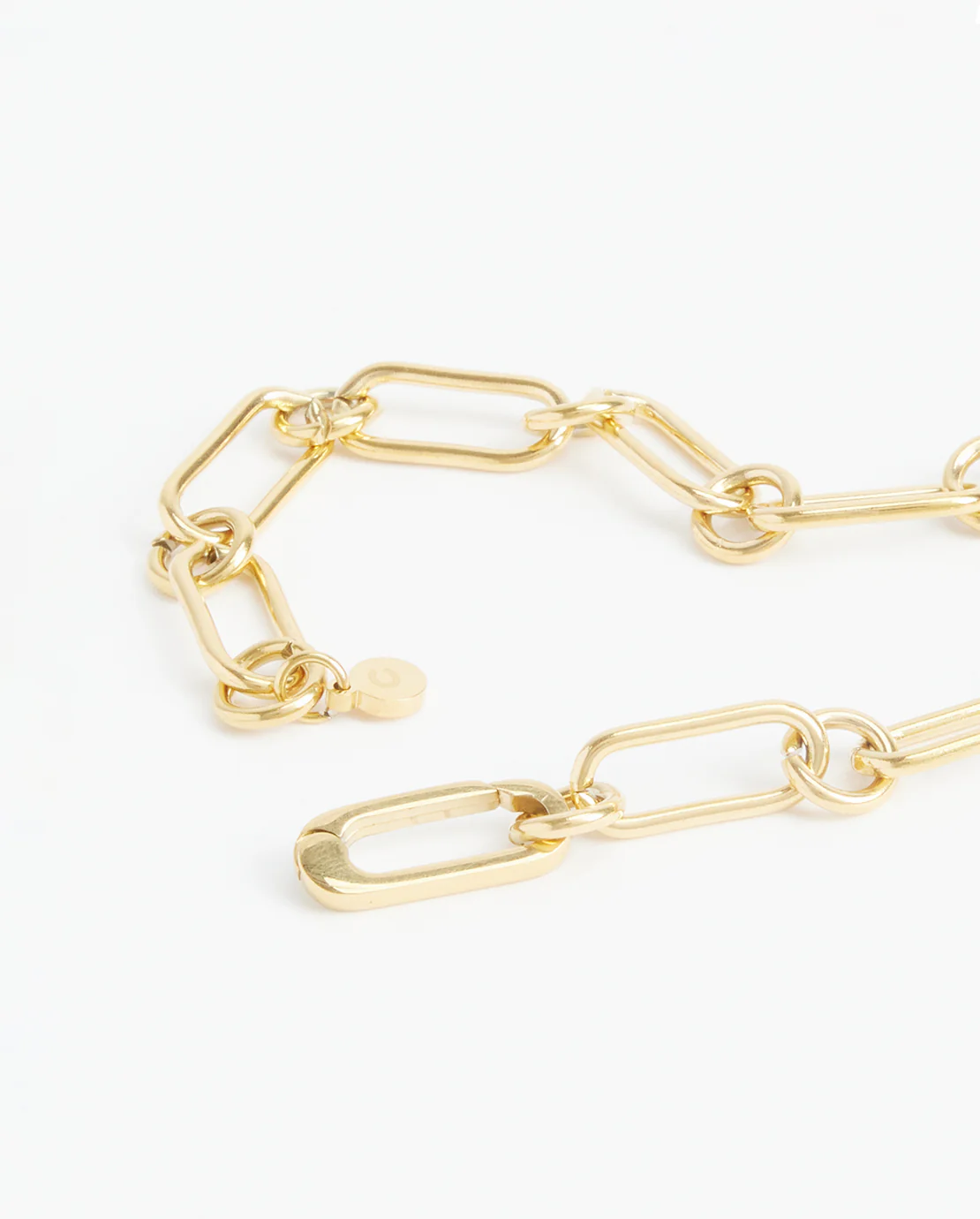 Chunky Chain Link Bracelet - Gold - 8mm - Image 2