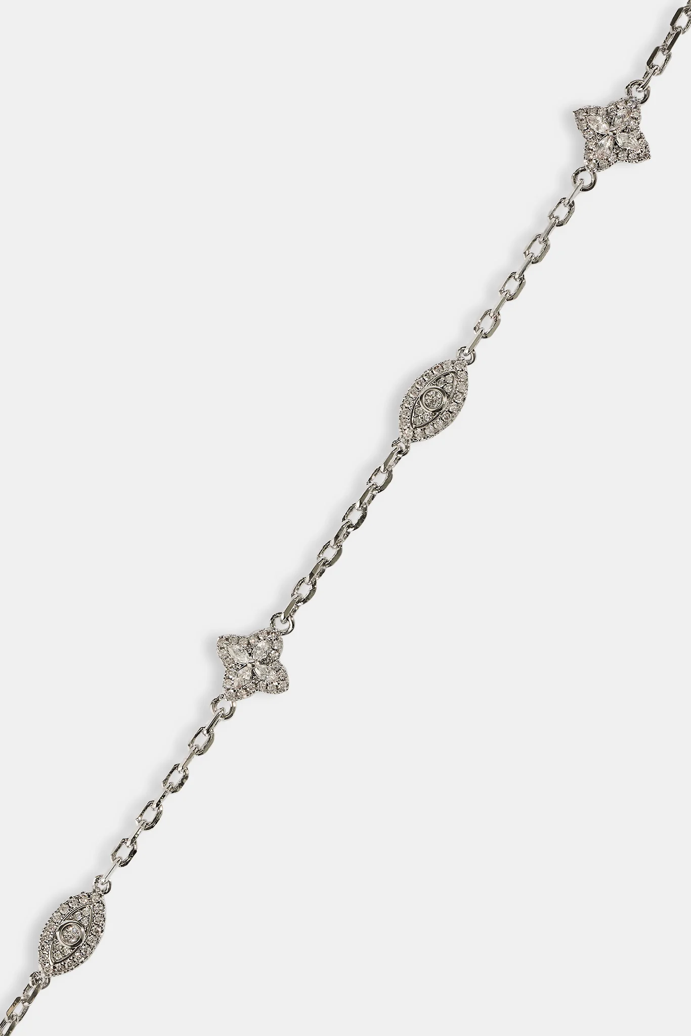 Clear CZ Baguette Motif Rolo Bracelet -  8mm - Image 3