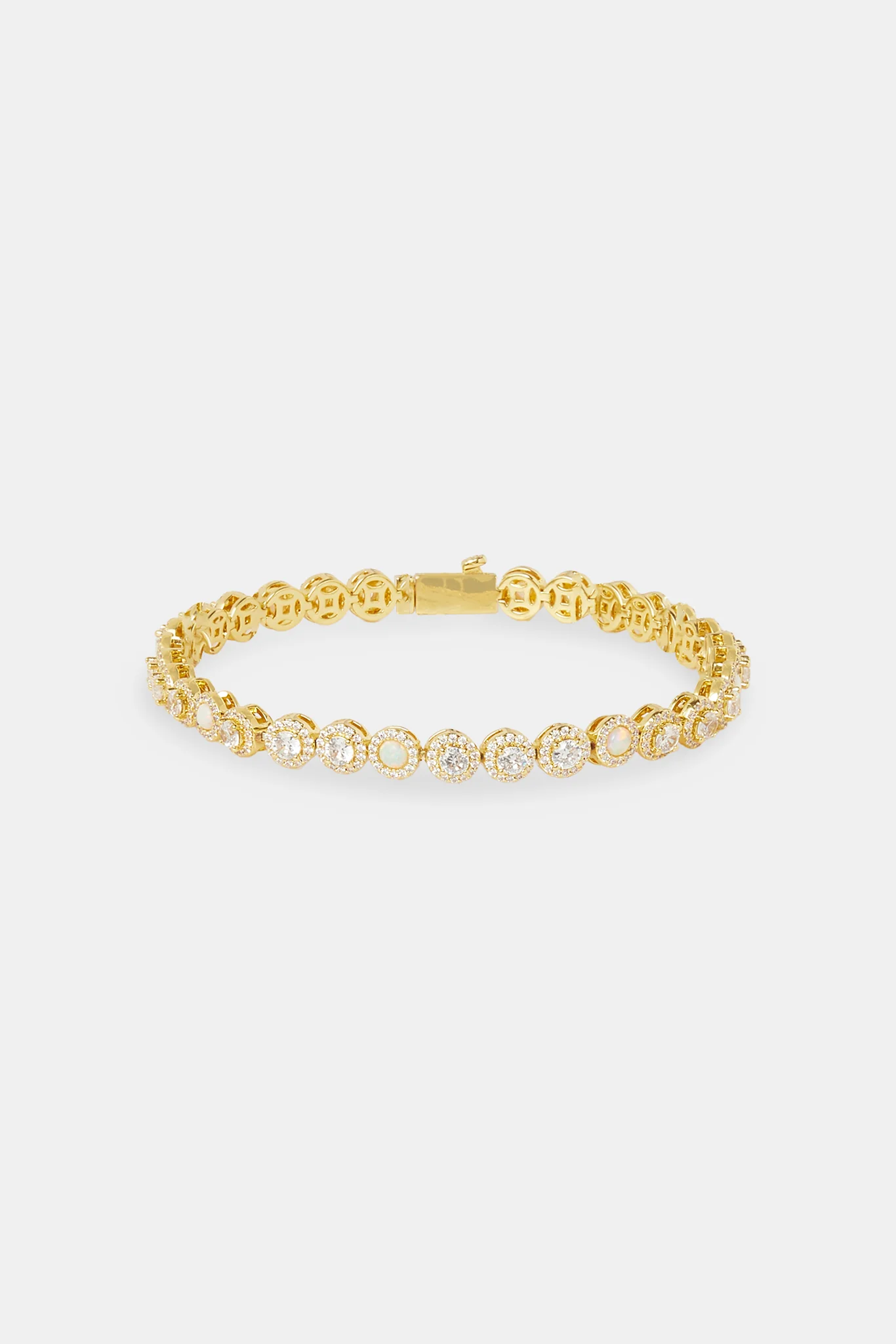 Clear CZ & Opal Bracelet - 6mm - Gold - Image 2