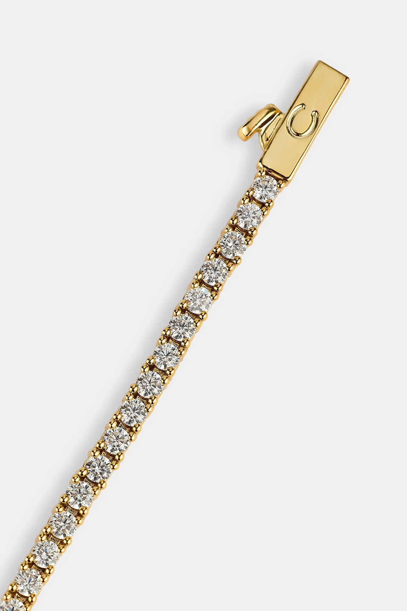 Clear CZ Tennis Bracelet - 2mm - Gold - Image 2