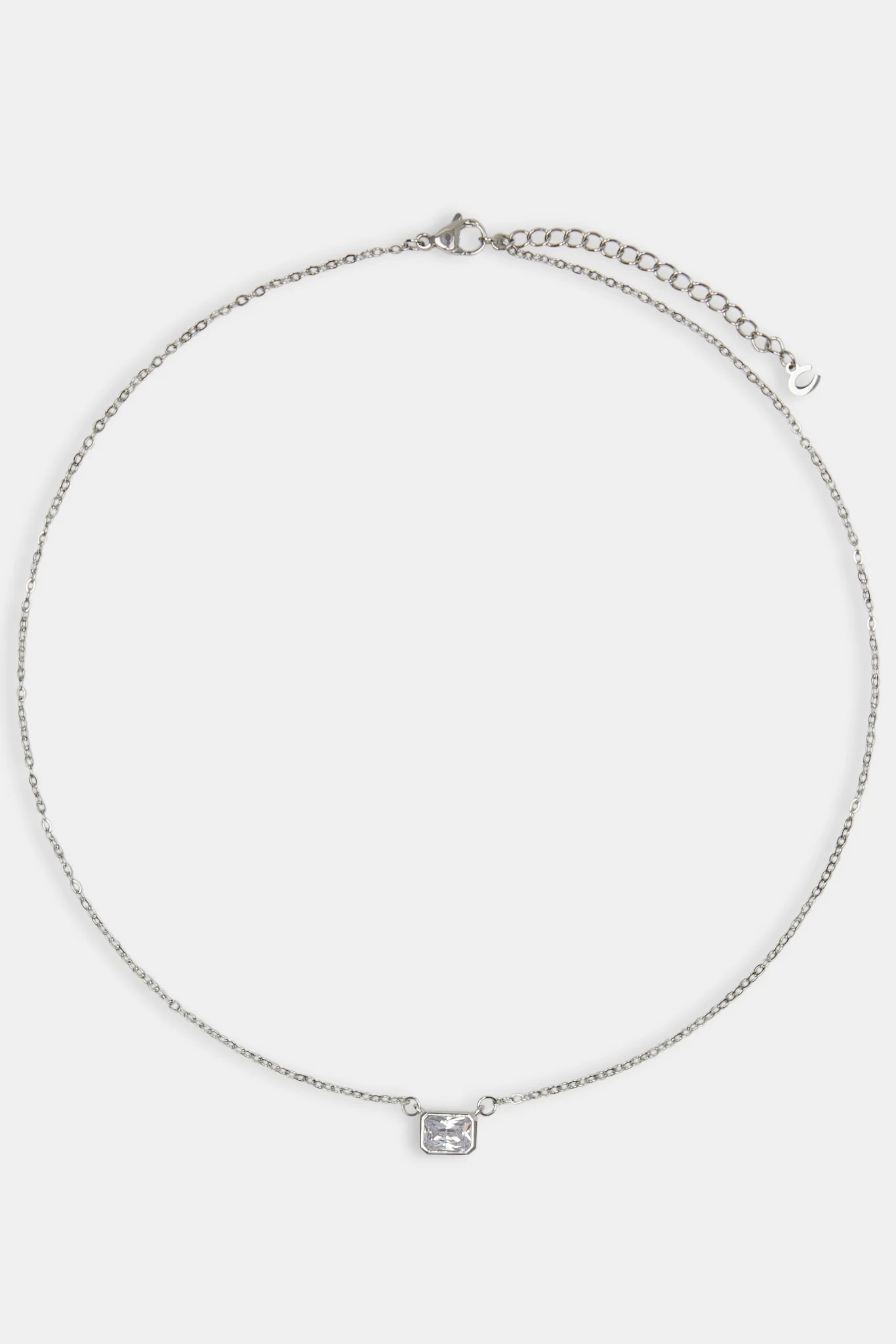 Clear Gemstone Necklace - White - Image 3