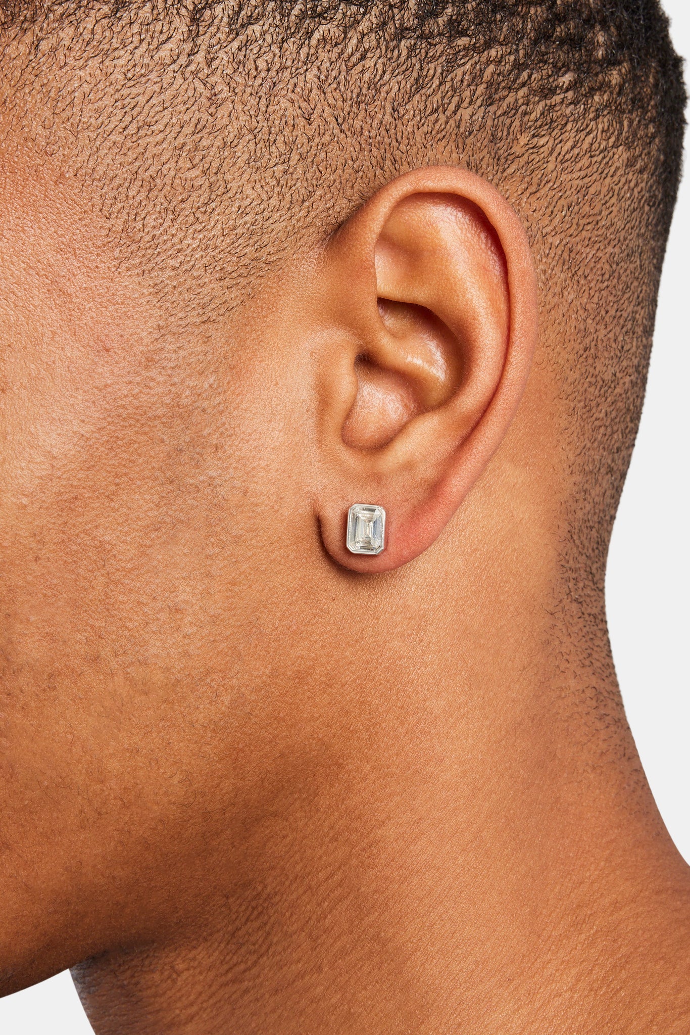 Clear Gemstone Stud Earrings - Image 2