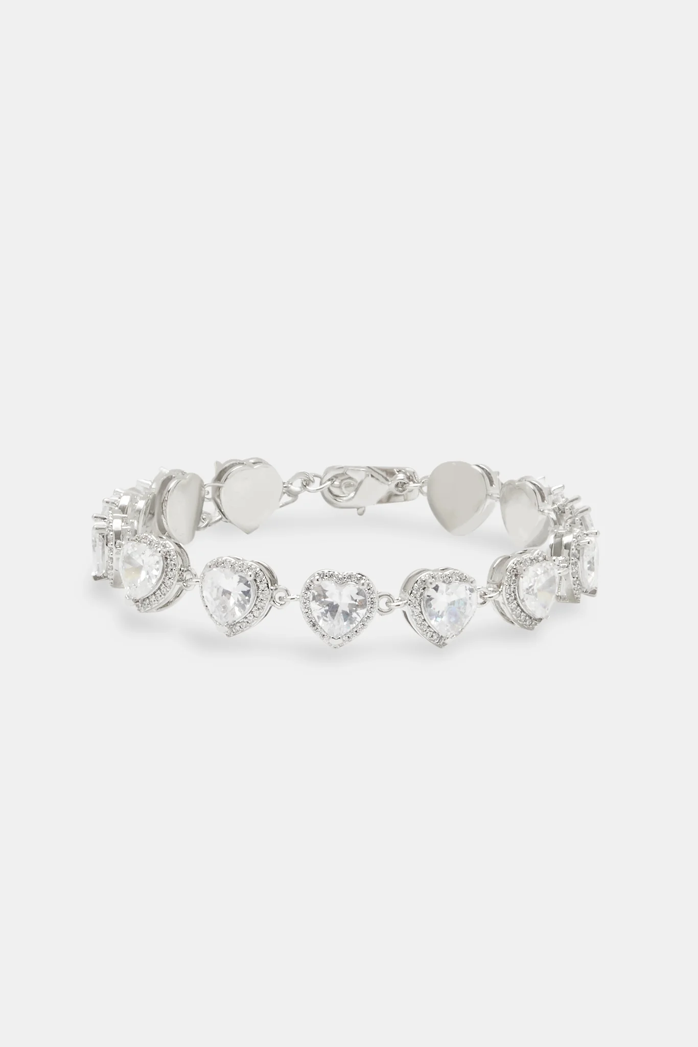 Clear Heart Bezel Iced Bracelet - 10mm - Image 2