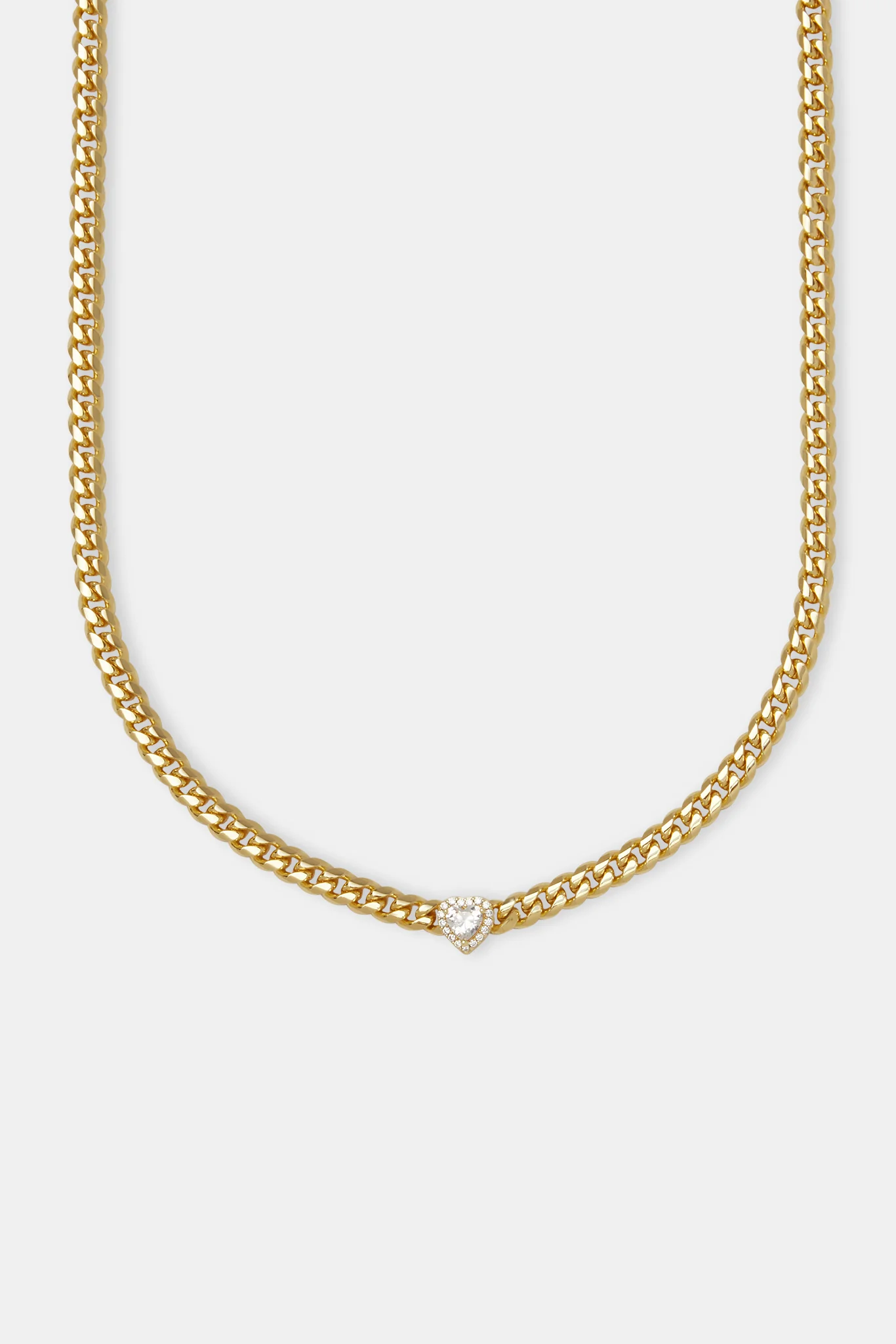 Clear Heart Cuban Chain - 5mm - Image 2