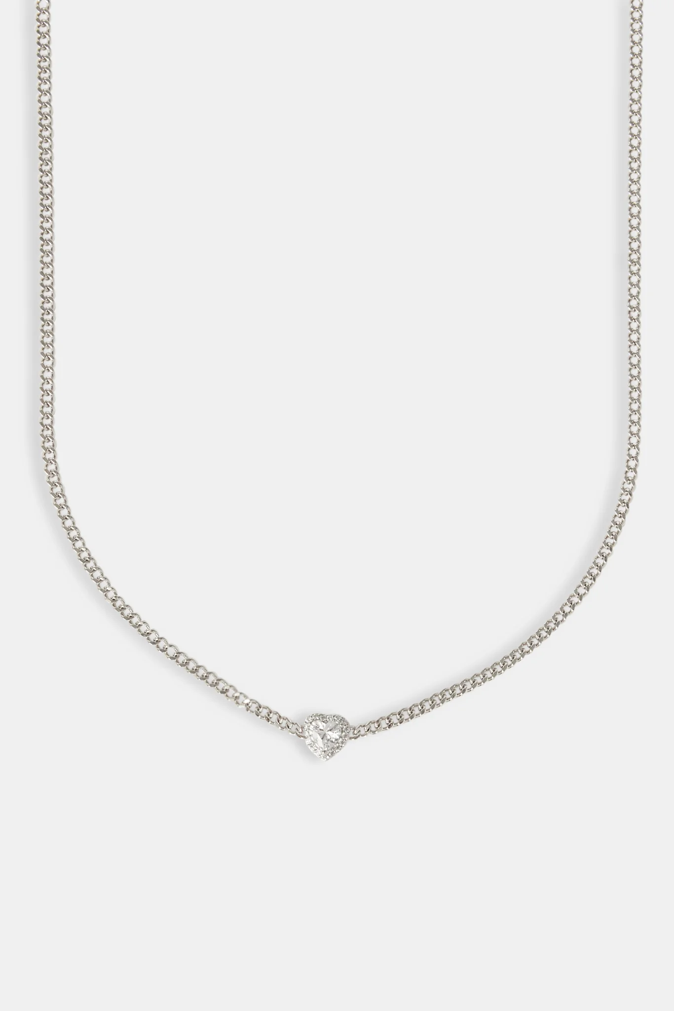 Clear Heart Micro Cuban Chain - 2.5mm - White - Image 2
