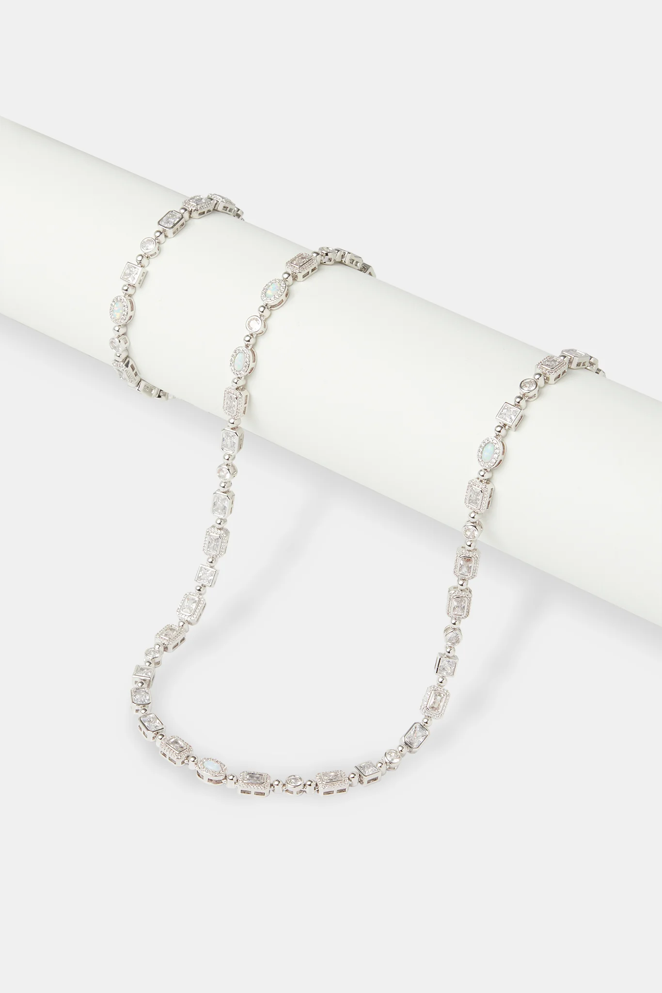 Clear Micro Multi Gemstone & Opal Chain & Bracelet - 6mm - Image 2