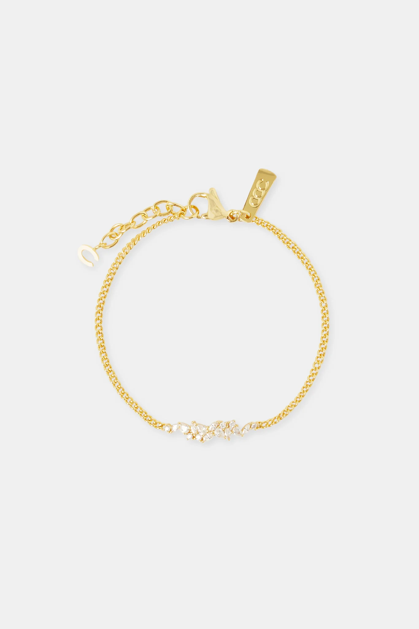 Cluster Oval CZ Bracelet - 5mm - Gold - Image 2