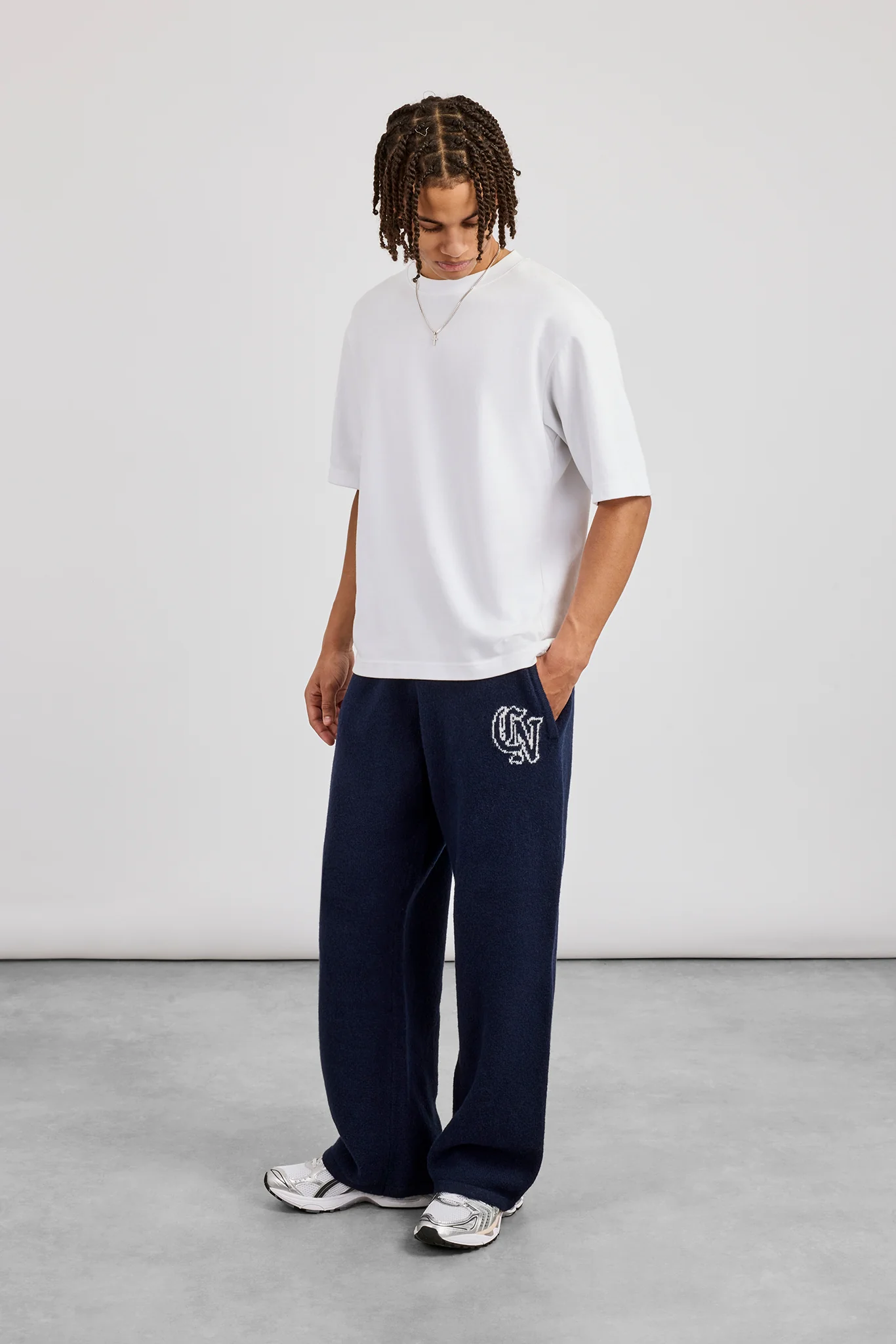 CN Knitted Baggy Jogger - Navy - Image 2