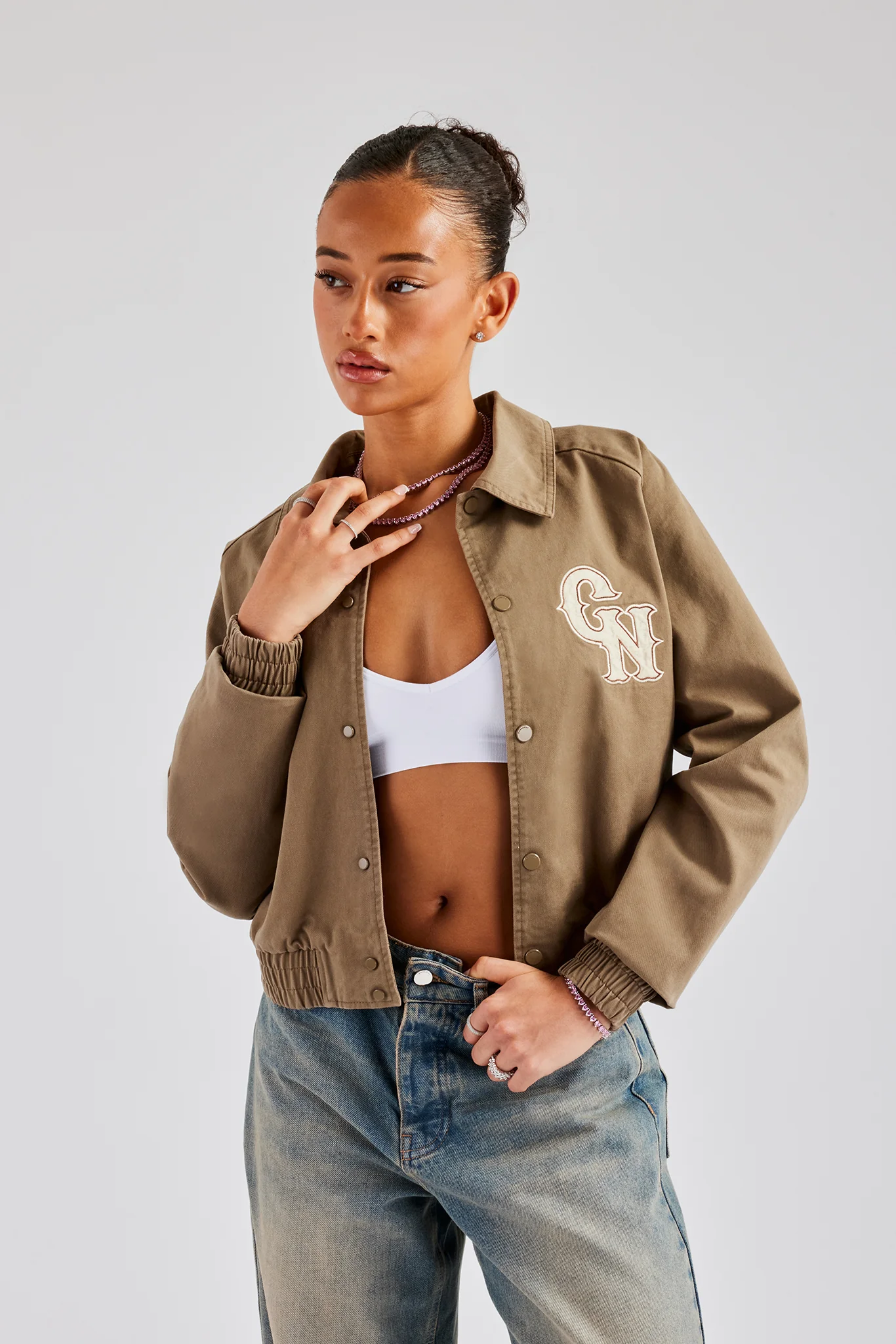 CN Twill Harrington Jacket - Chocolate - Image 3