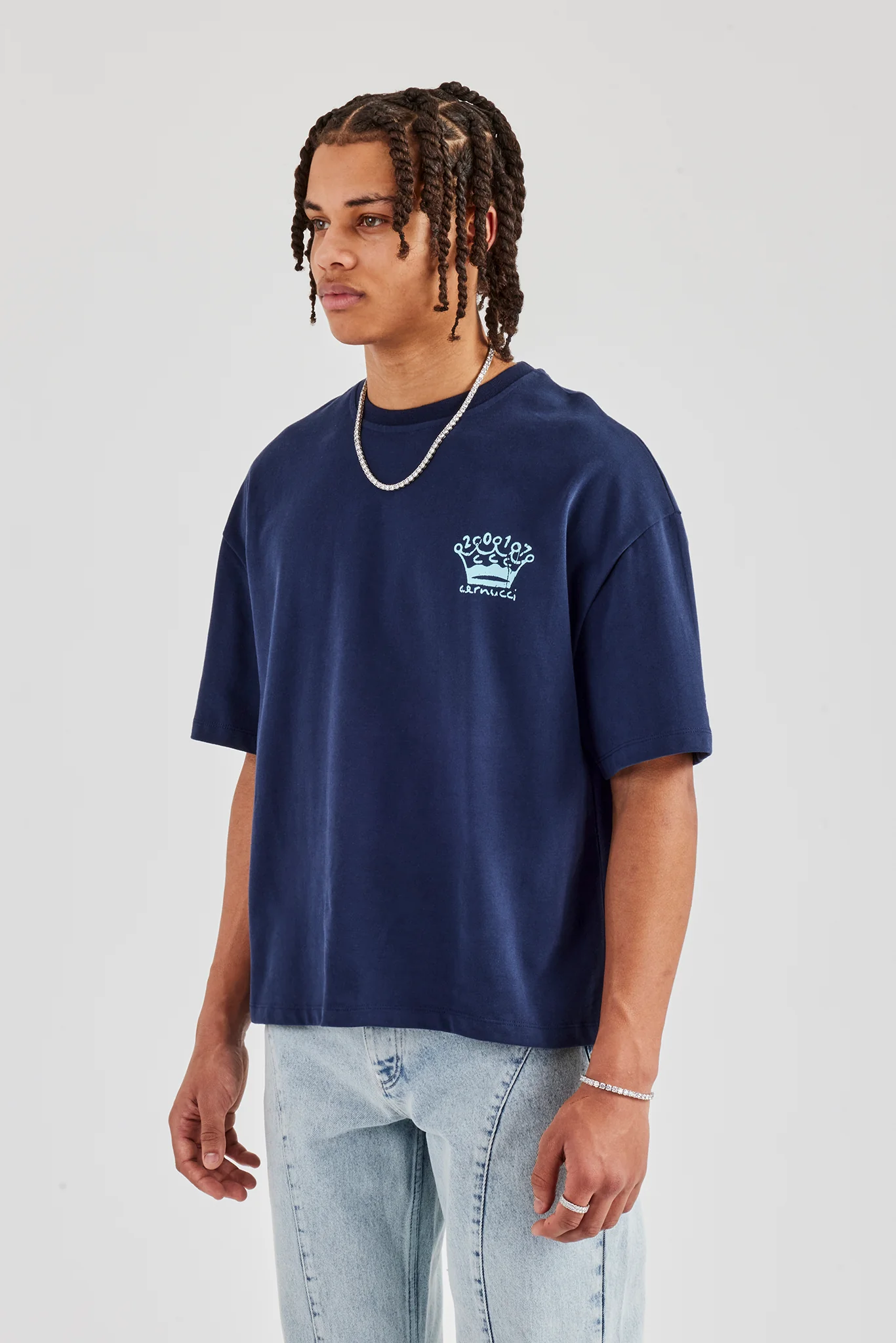 CNC 17 Boxy T-Shirt - Navy Blue - Image 3