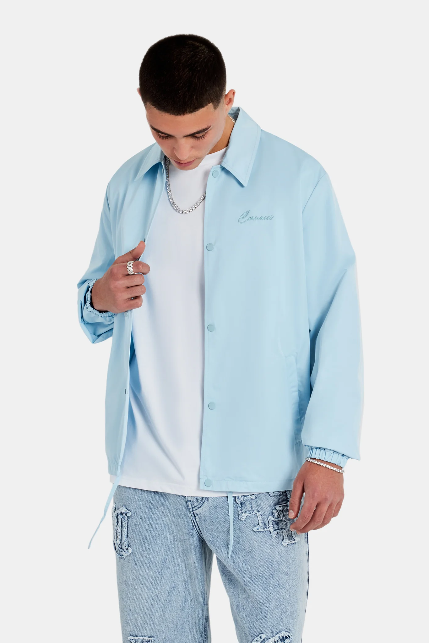 Coach Jacket - Light Blue - Image 4