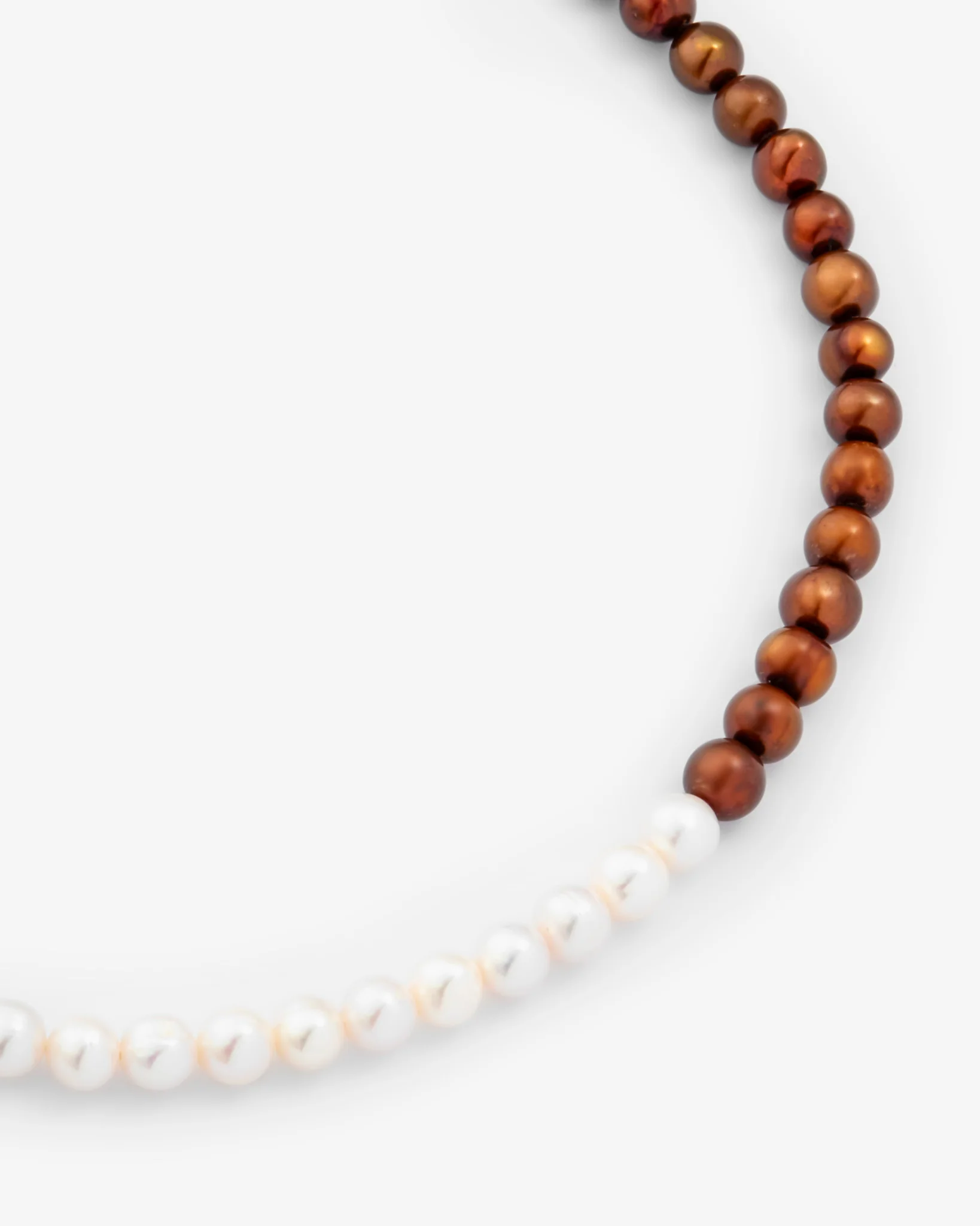 Colour Block Pearl Necklace - Gold - Image 3