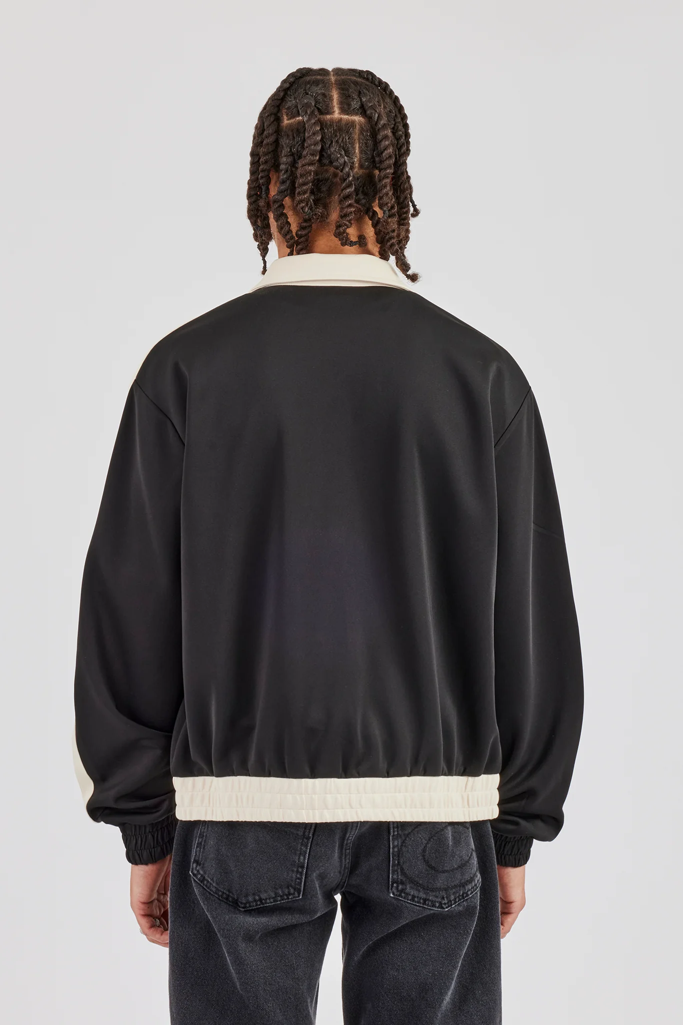 Contrast Collar Taping Jacket - Black - Image 3