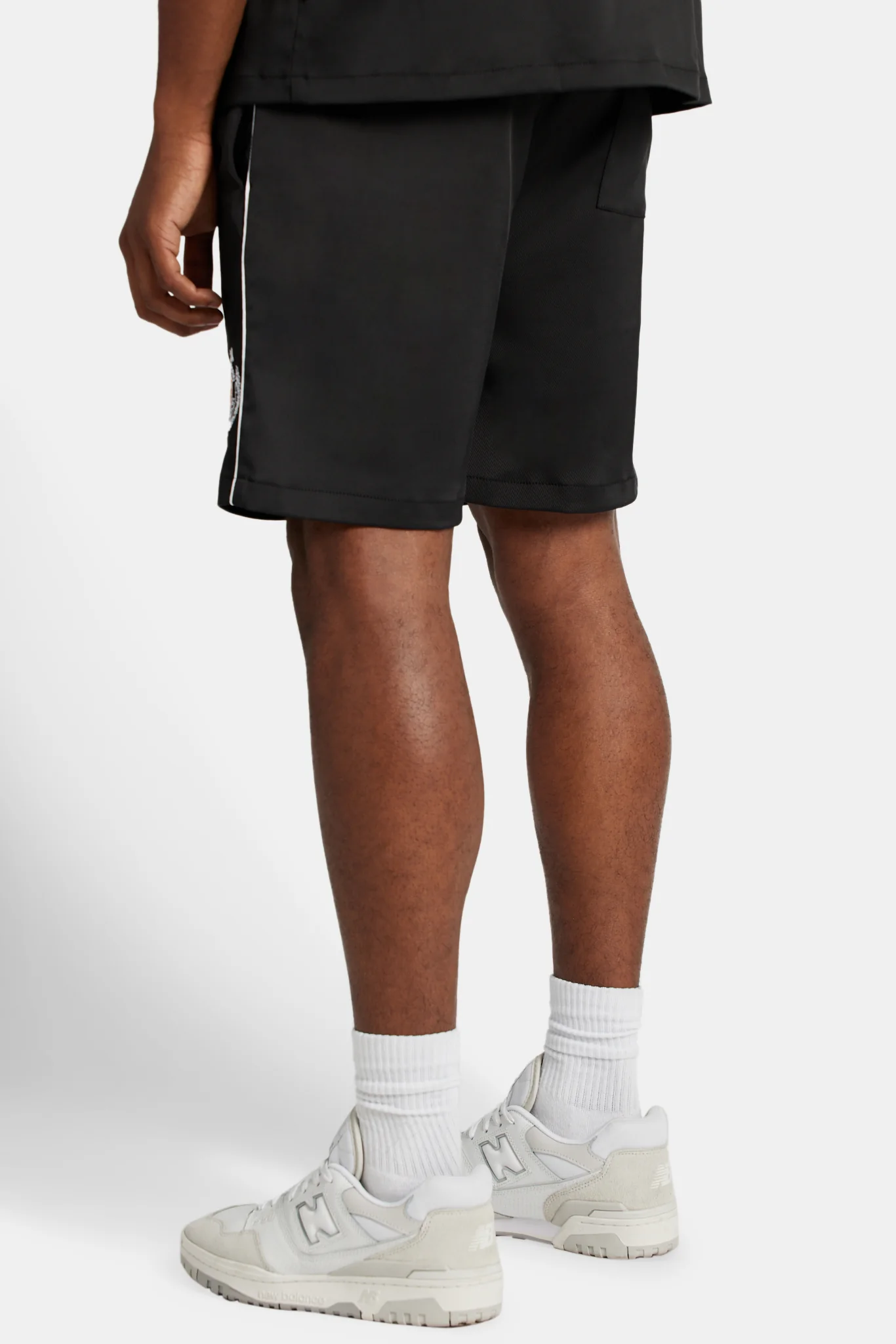 Contrast Crest Shorts - Black - Image 3
